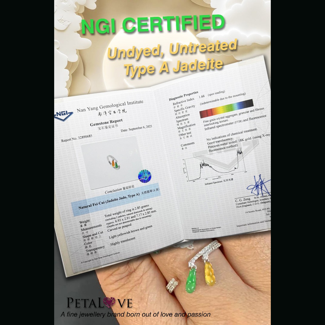 18K White Gold Peapod Jade Ring (PJA01262)