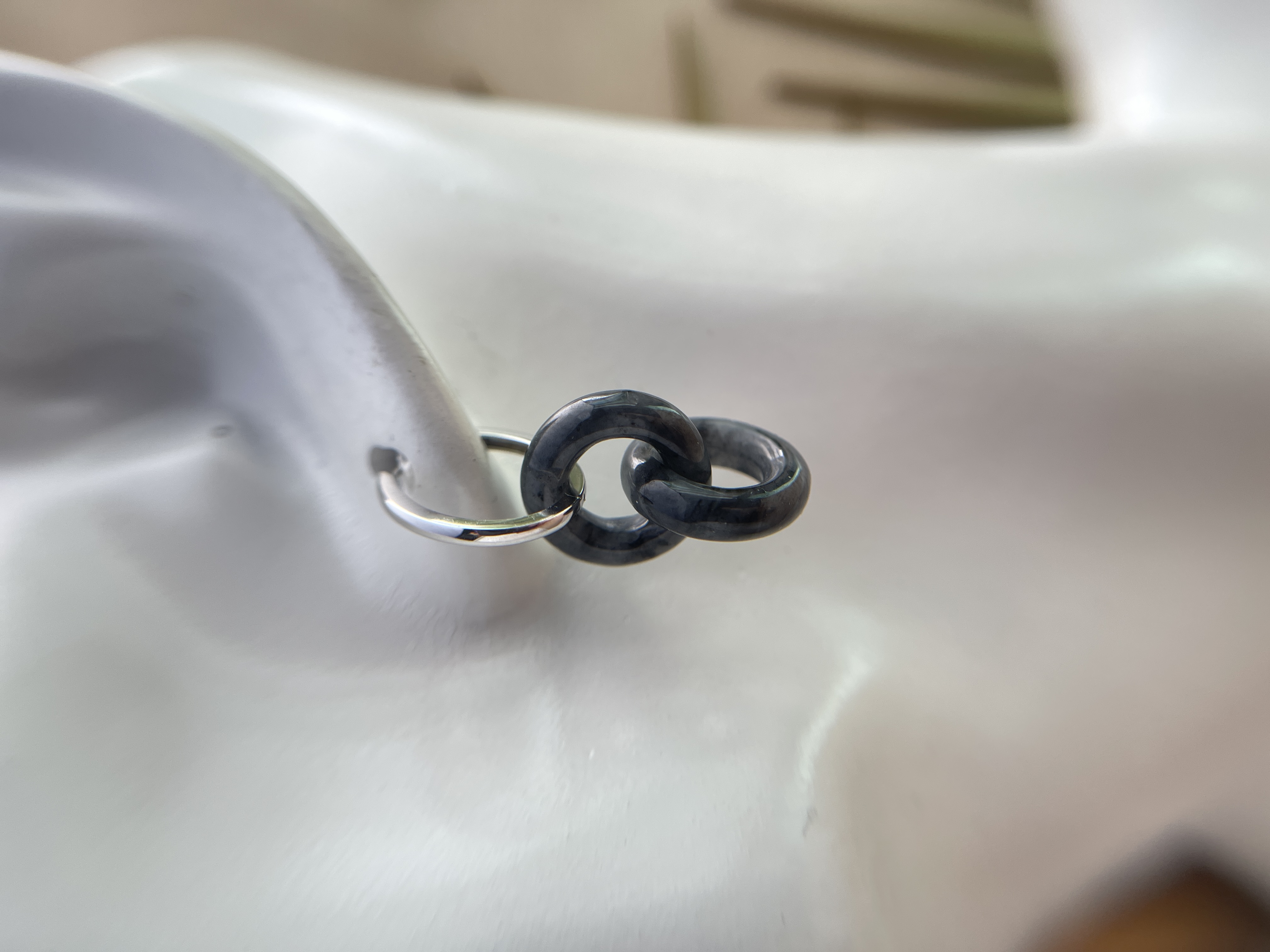 Interlocking Double Hoops Jadeite Earrings (PJA00279)