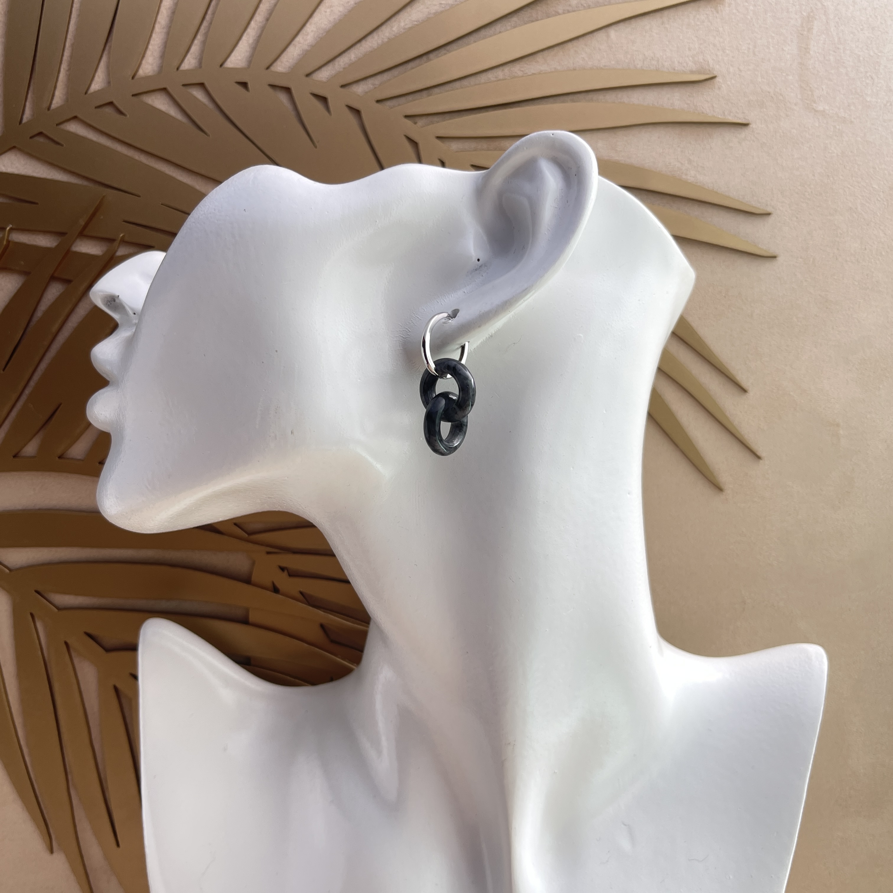 Interlocking Double Hoops Jadeite Earrings (PJA00279)