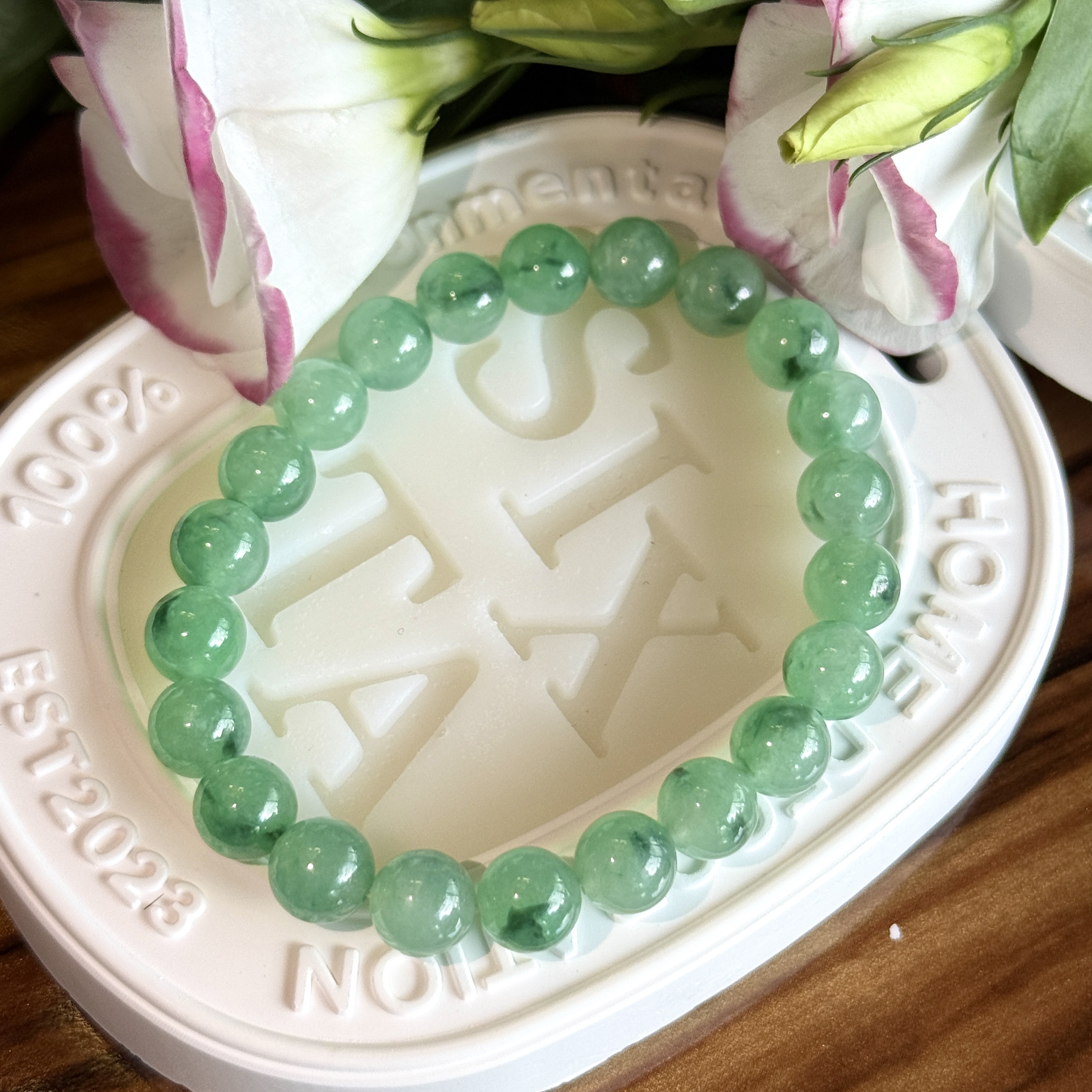 Icy Bluish Green Jade Bracelets (PJA00825)