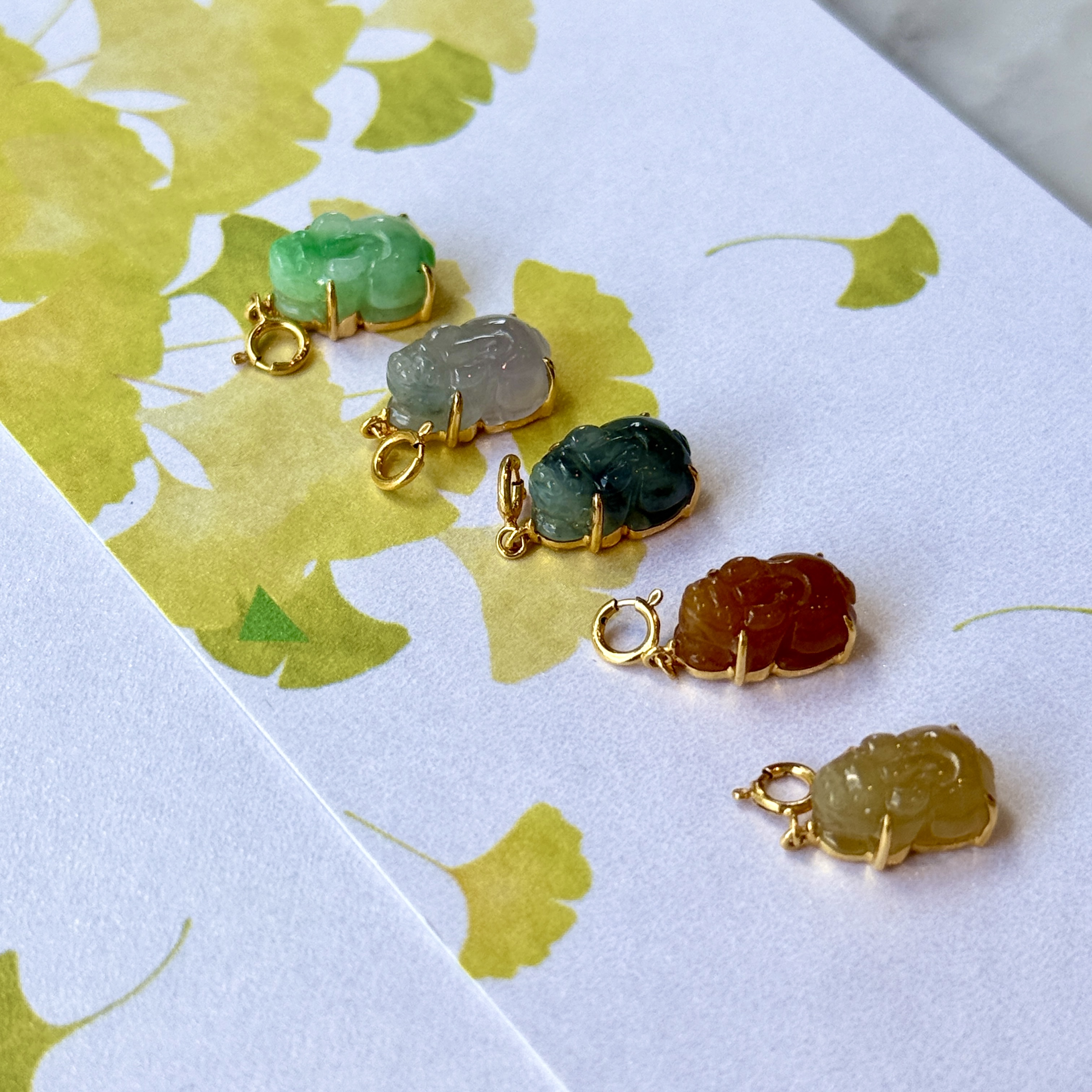 18K Yellow Gold Multi-Colored Pixiu Charms (PJA01149)