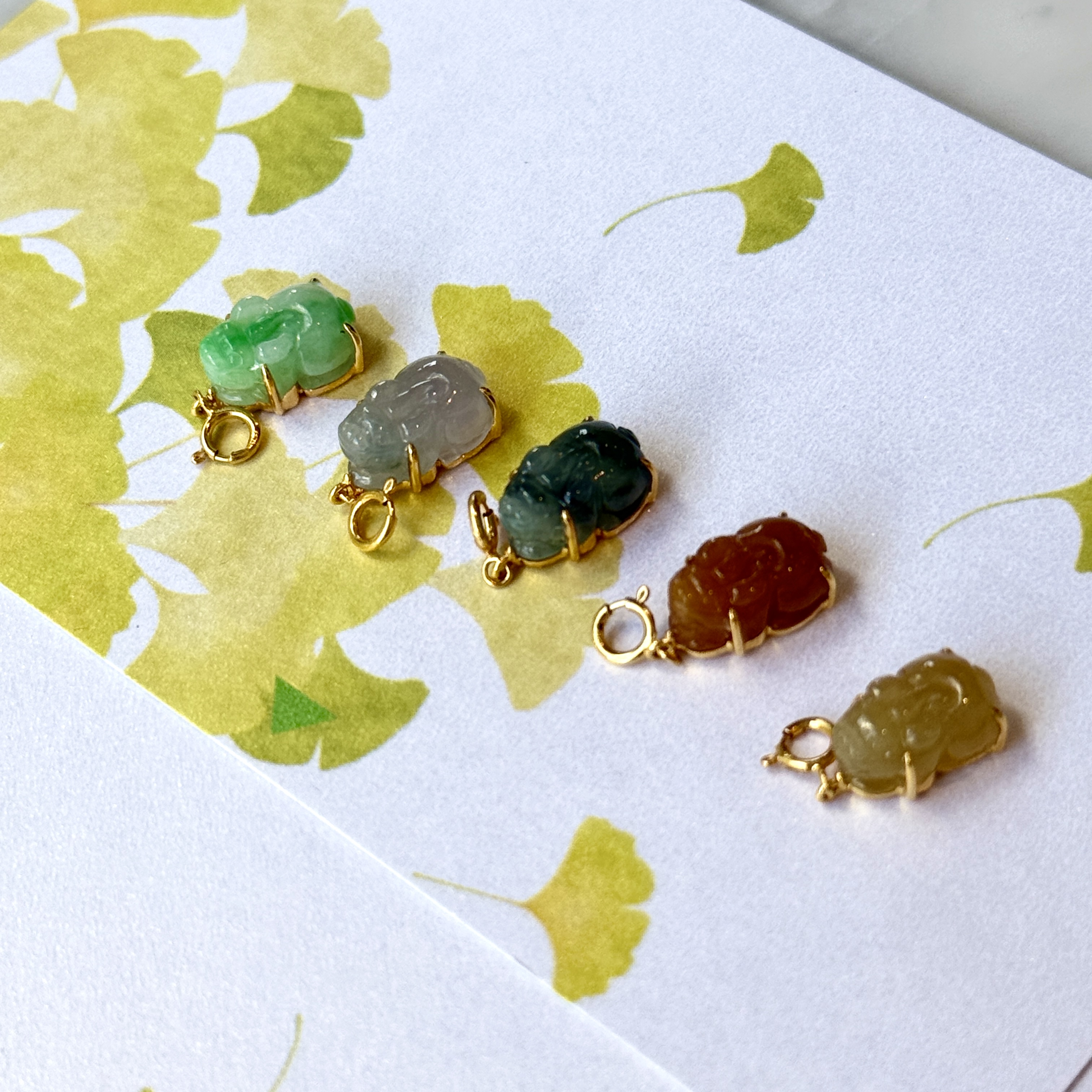 18K Yellow Gold Multi-Colored Pixiu Charms (PJA01149)