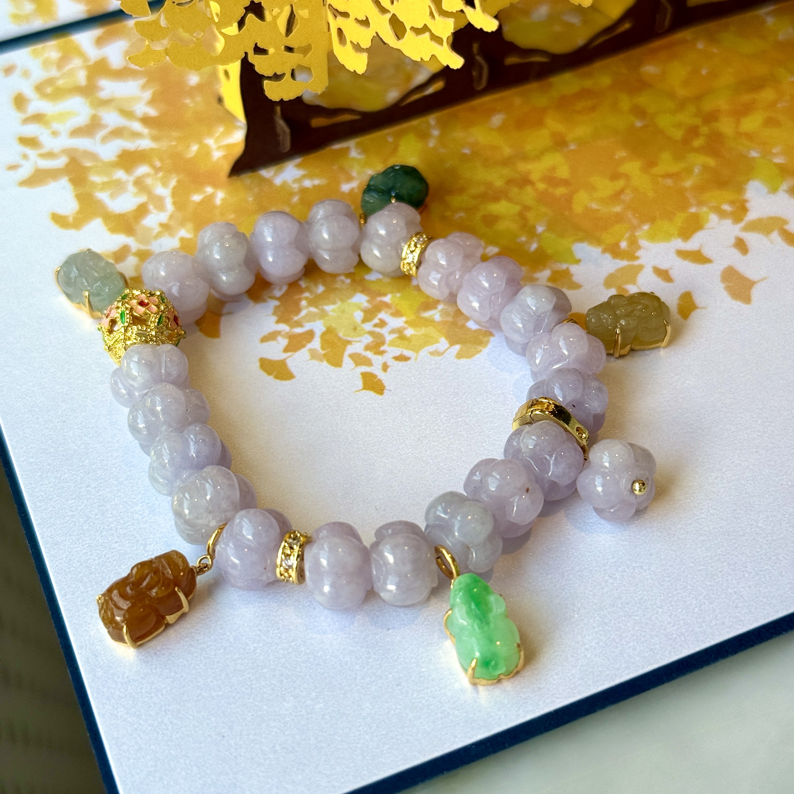 18K Yellow Gold Multi-Colored Pixiu Charms (PJA01149)