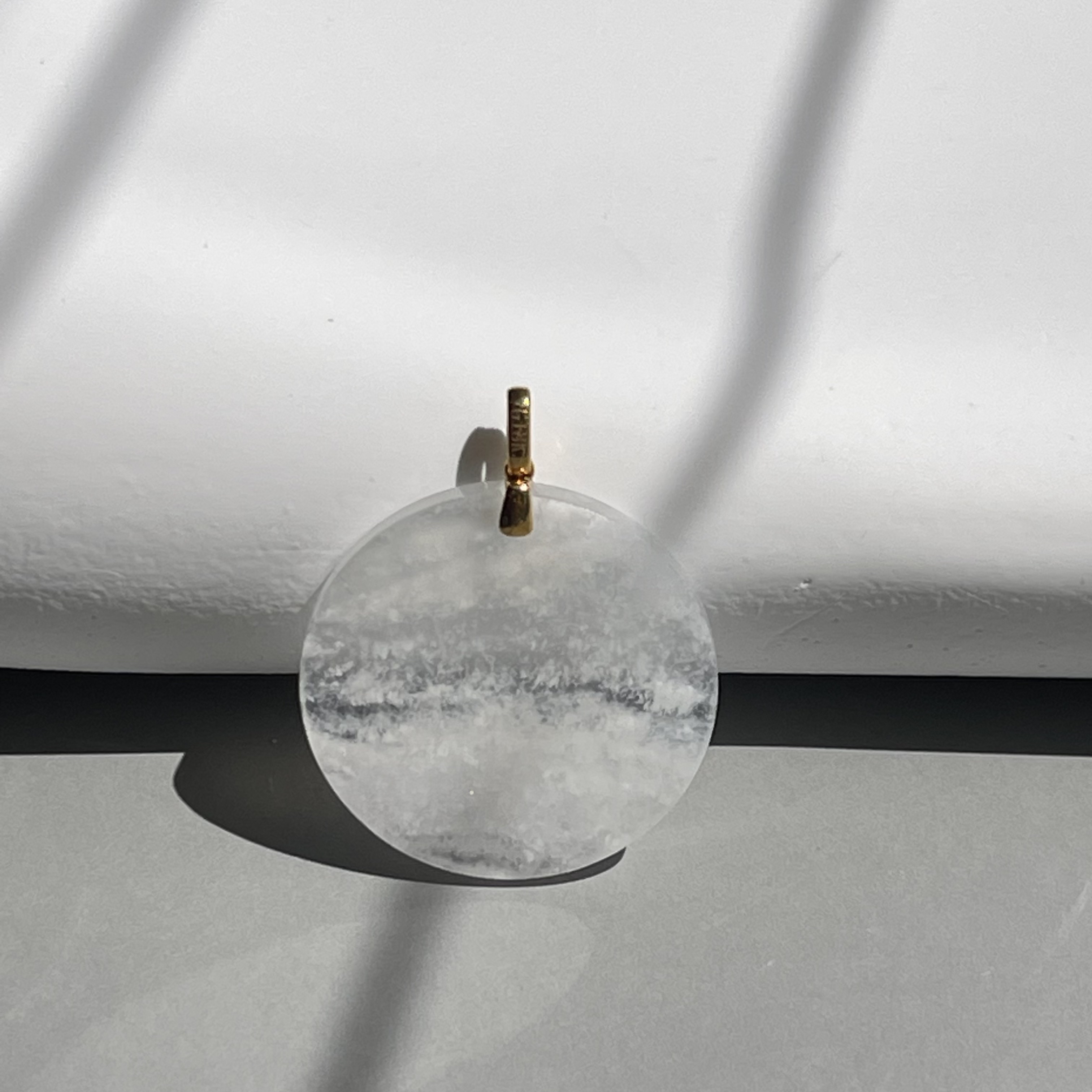 18K White Gold Golden Jade Earrings (PJA00322)