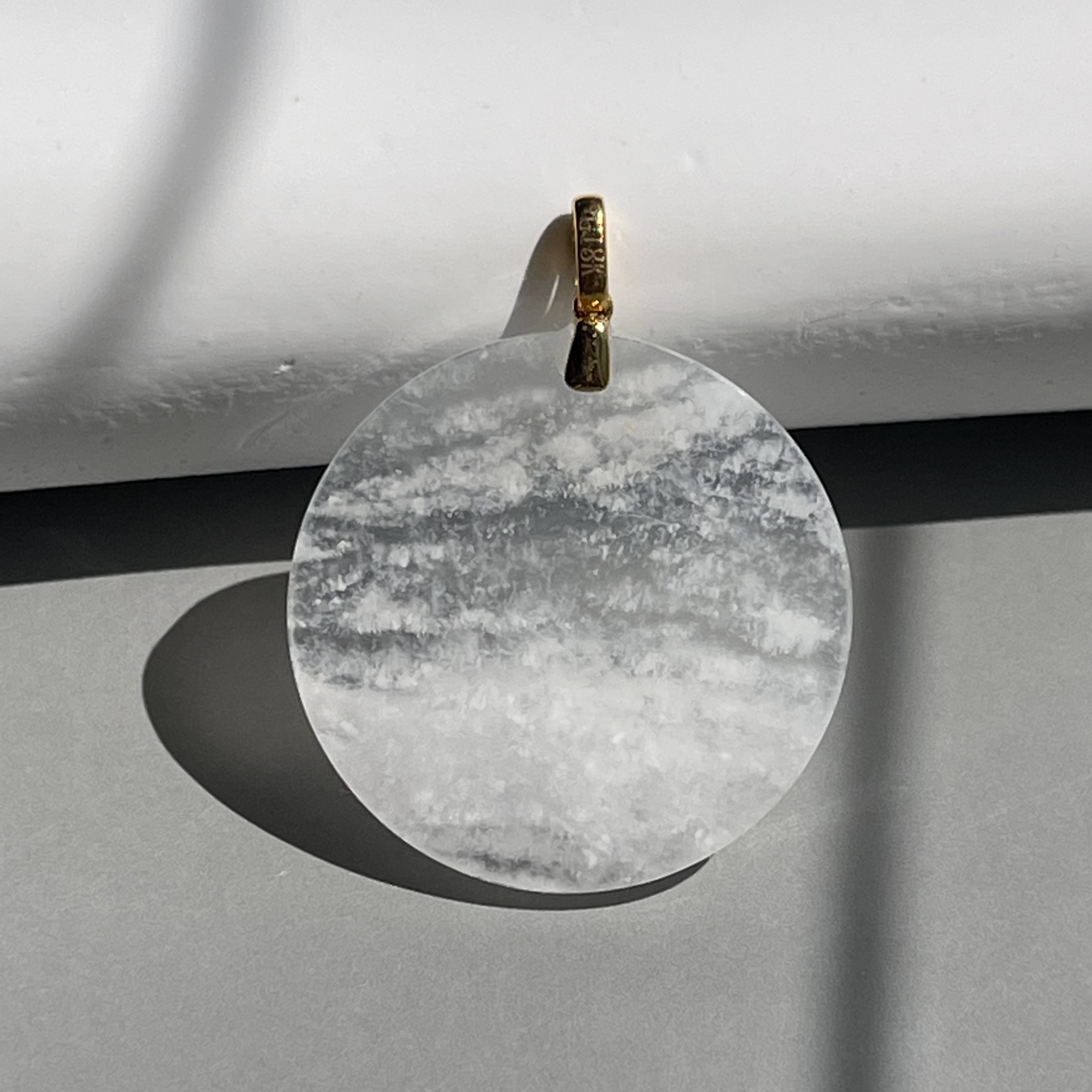 18K White Gold Golden Jade Earrings (PJA00322)