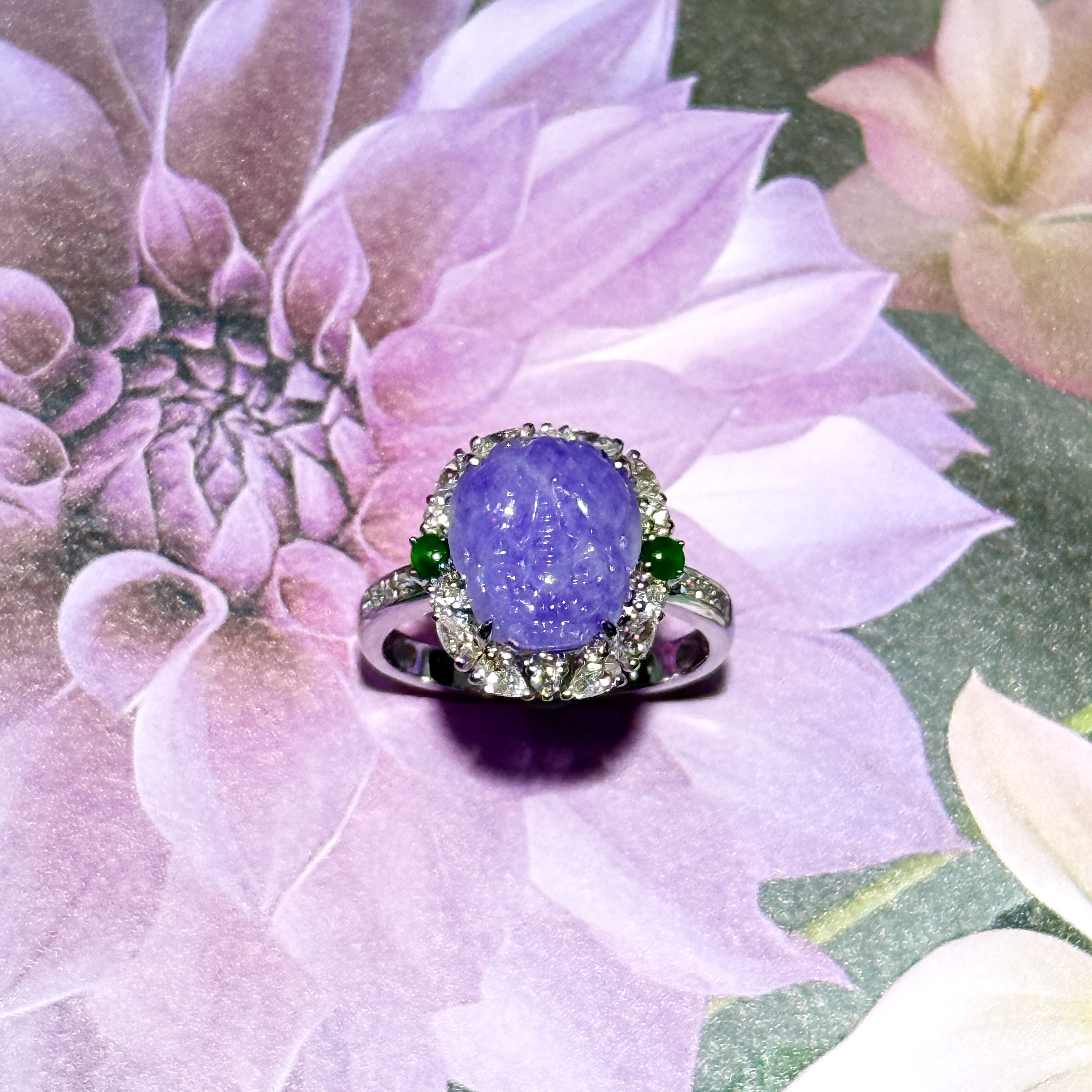 18k White Gold Pixiu Jade Ring (PJA00966)