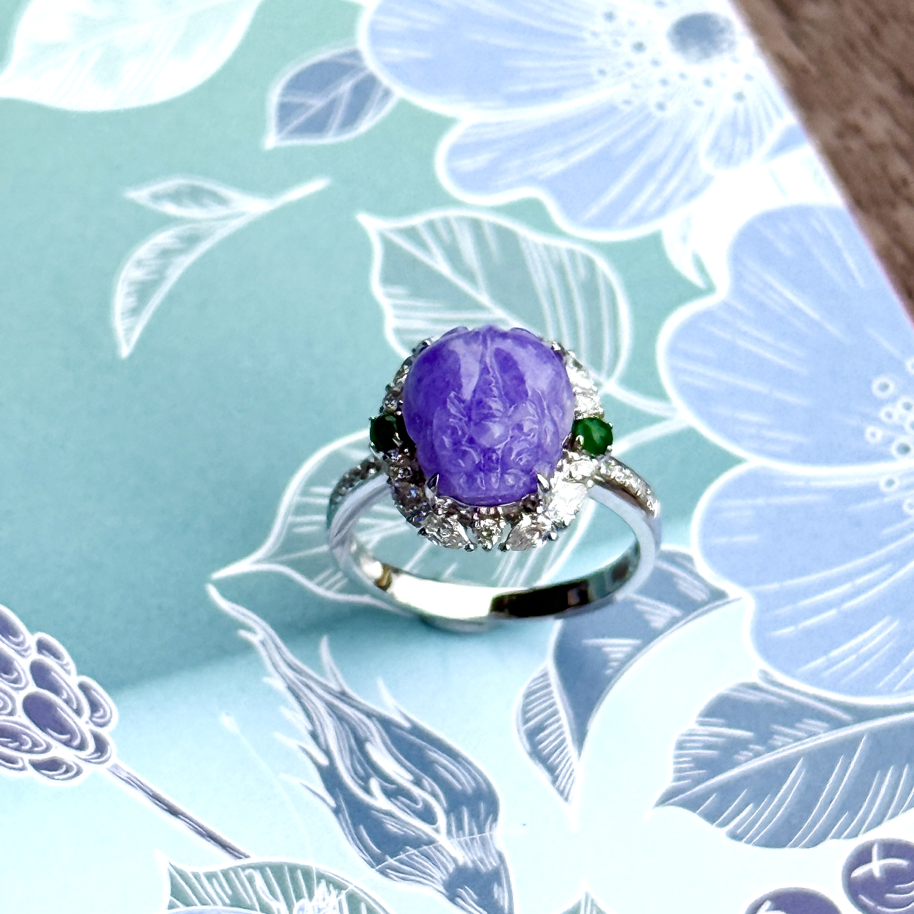 18k White Gold Pixiu Jade Ring (PJA00966)