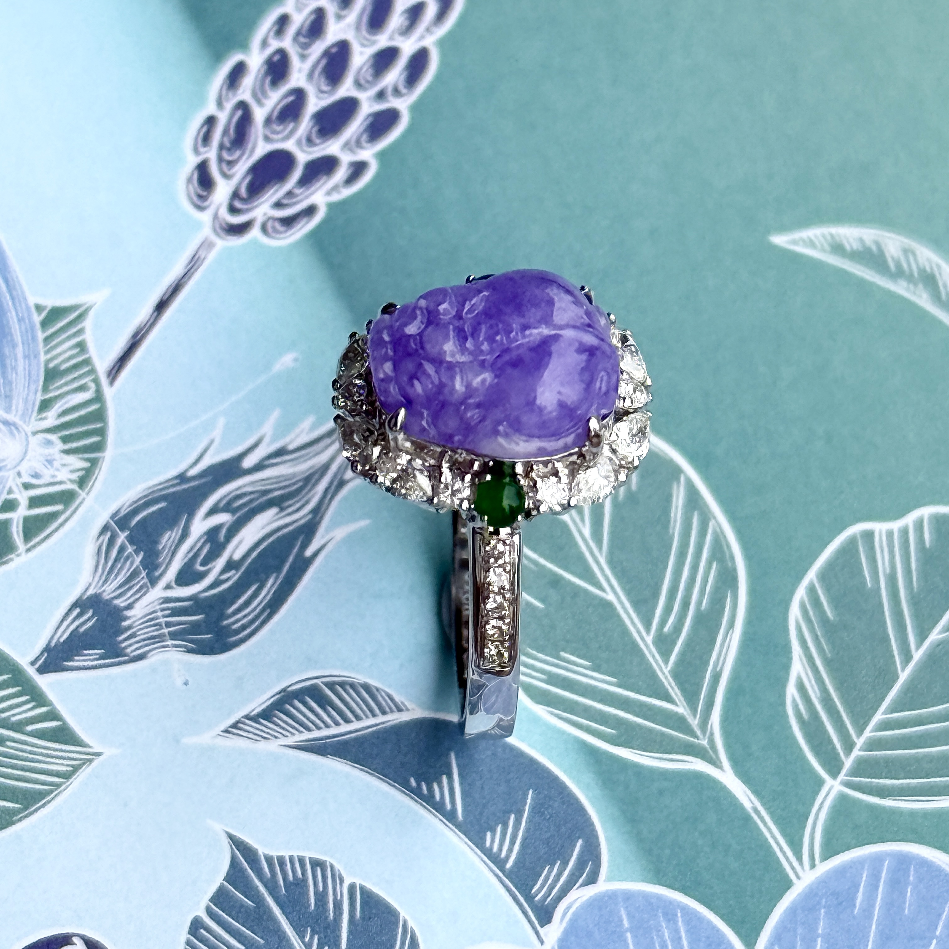 18k White Gold Pixiu Jade Ring (PJA00966)