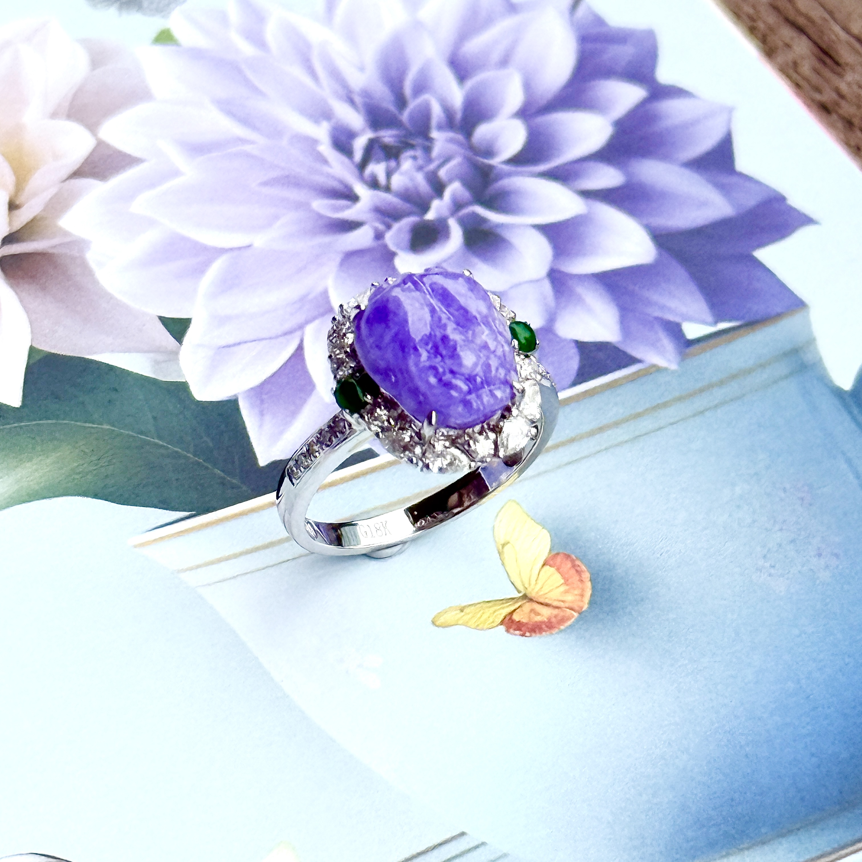 18k White Gold Pixiu Jade Ring (PJA00966)