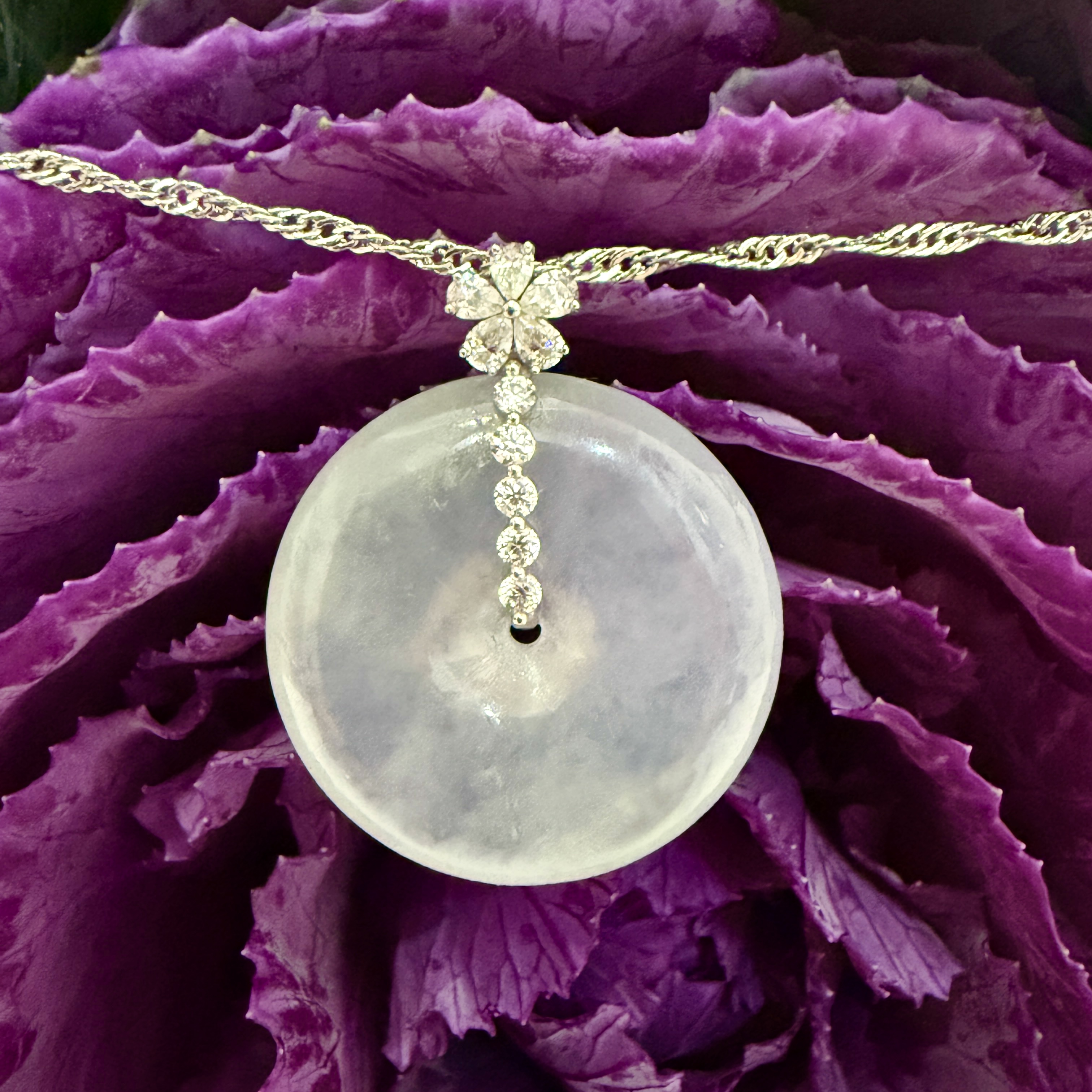 18k White Gold Safety Coin Pendant (PJA01031)