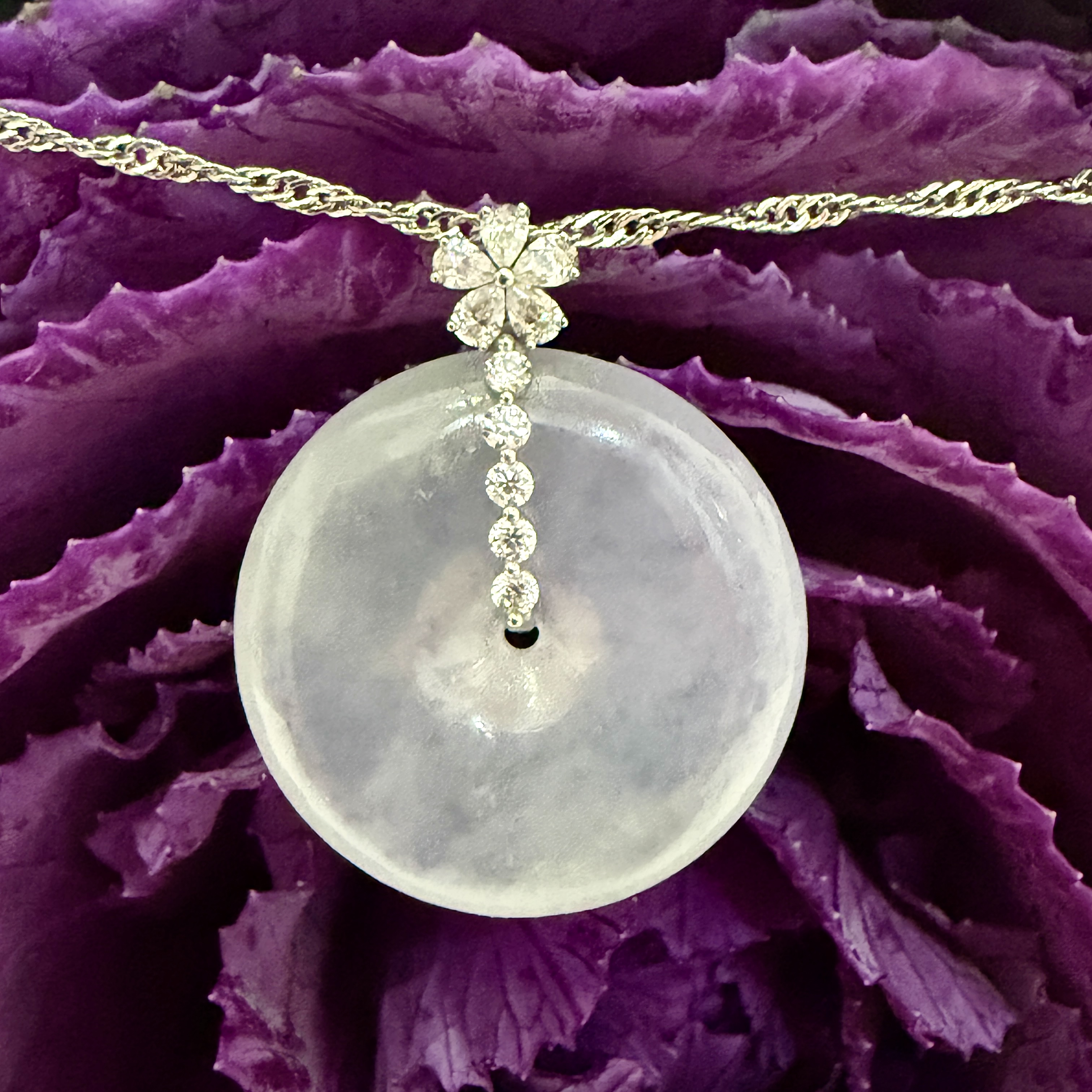18k White Gold Safety Coin Pendant (PJA01031)