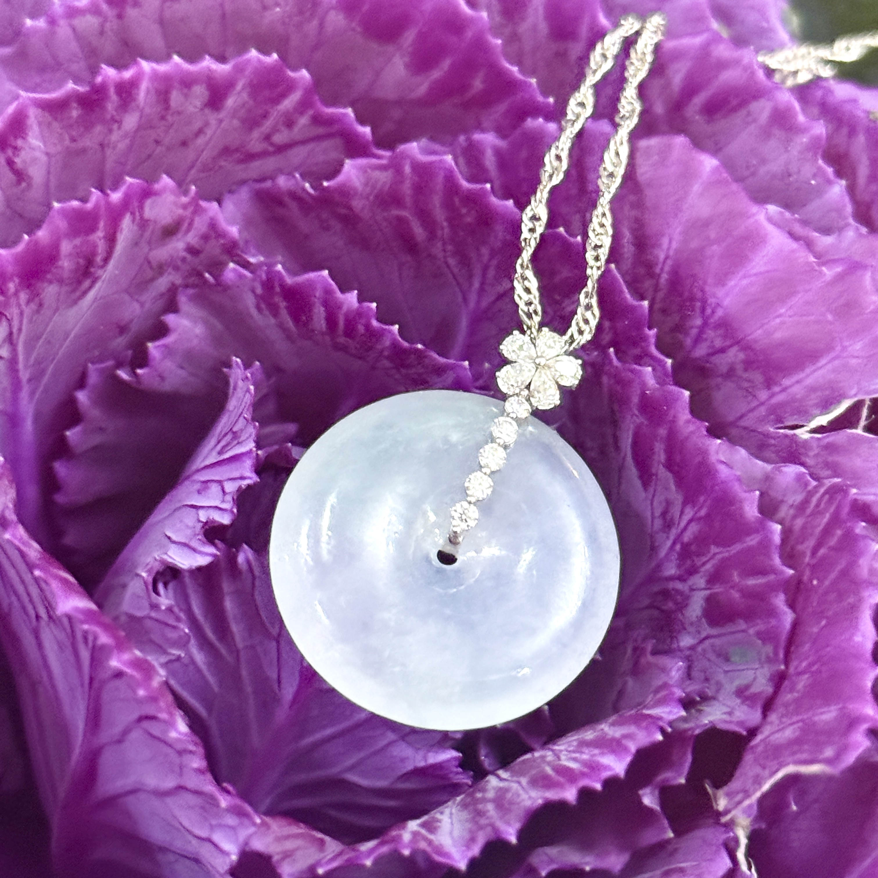 18k White Gold Safety Coin Pendant (PJA01031)