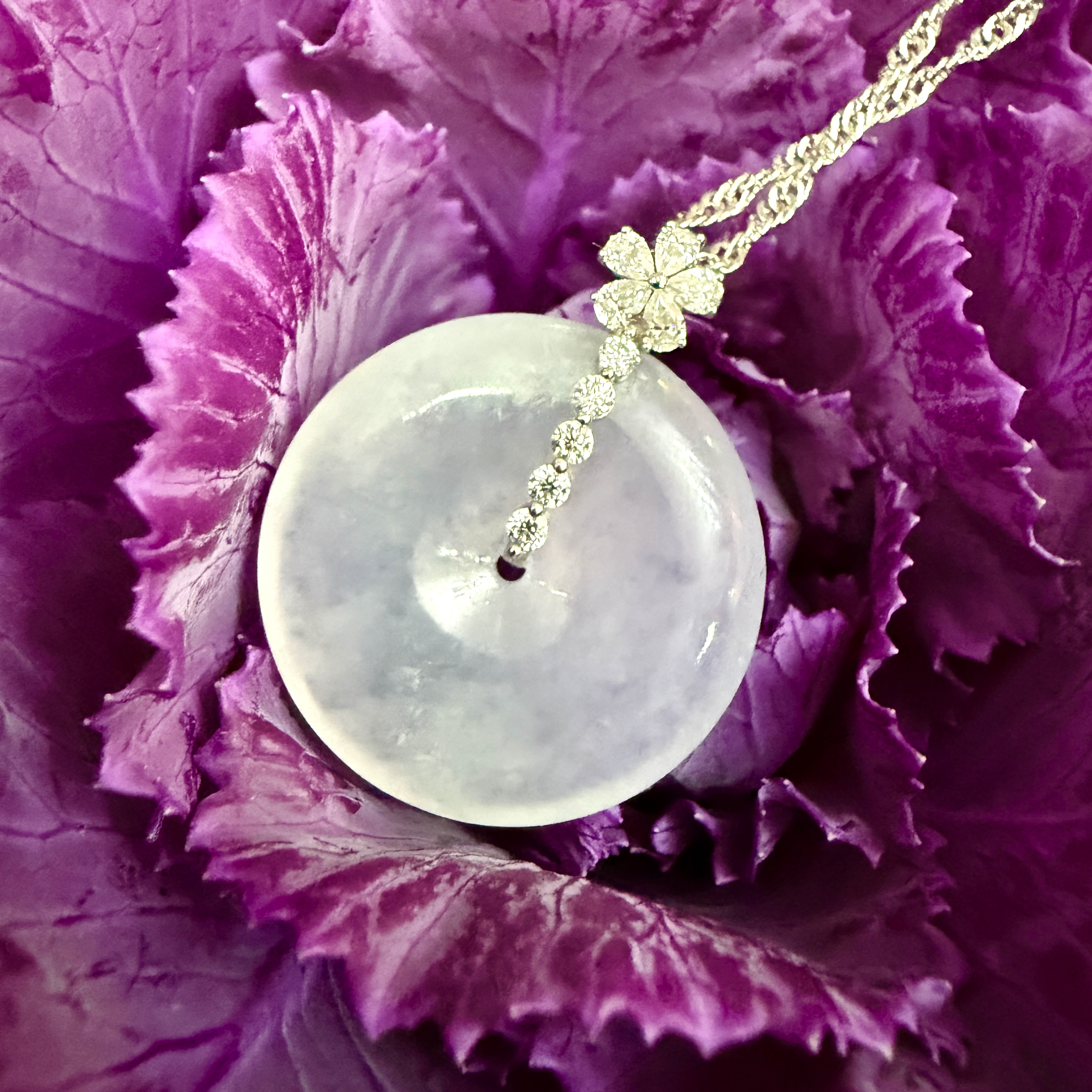 18k White Gold Safety Coin Pendant (PJA01031)