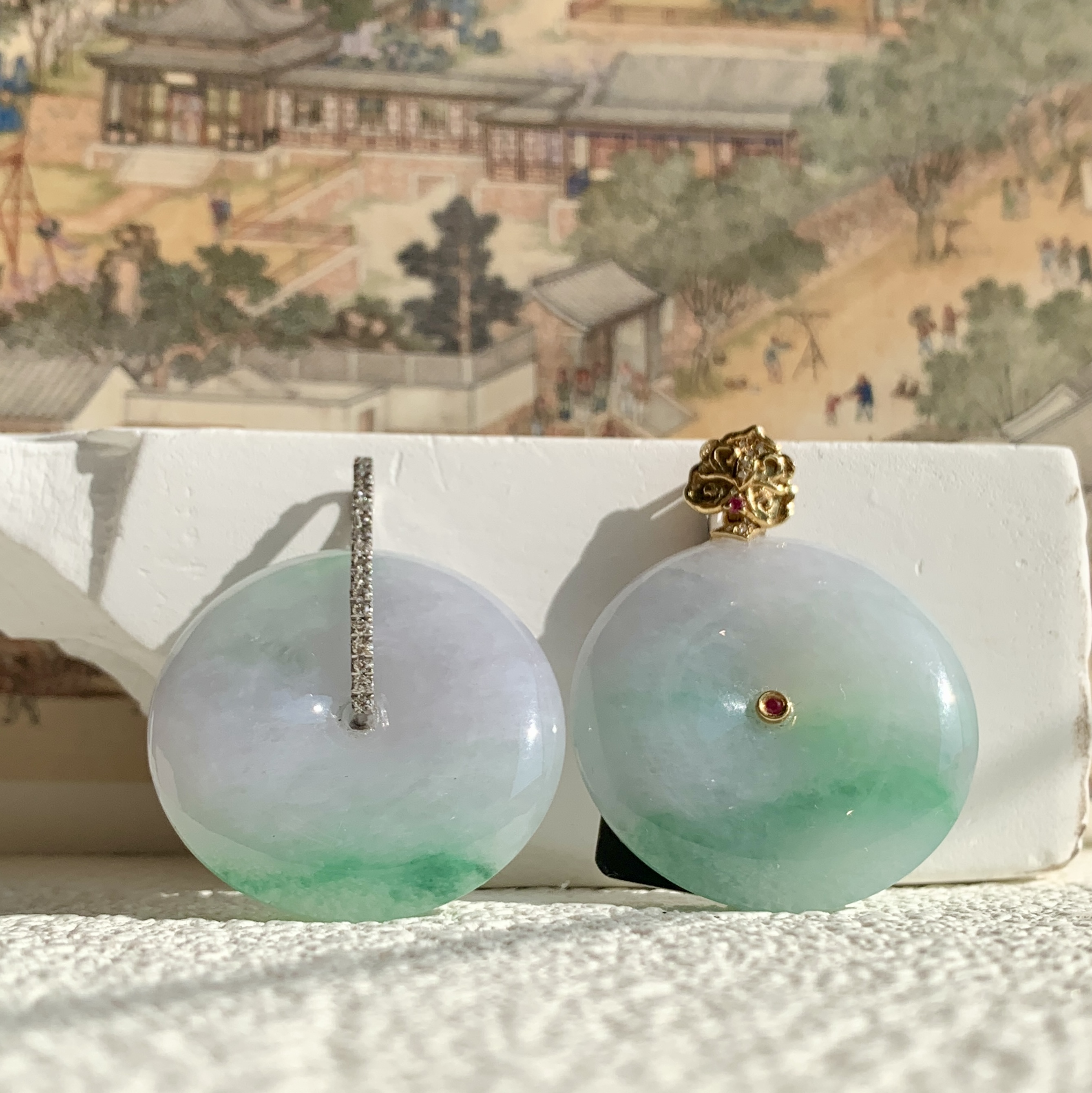 Lavender Green Jade Pendant 春带彩 (PJA00811)