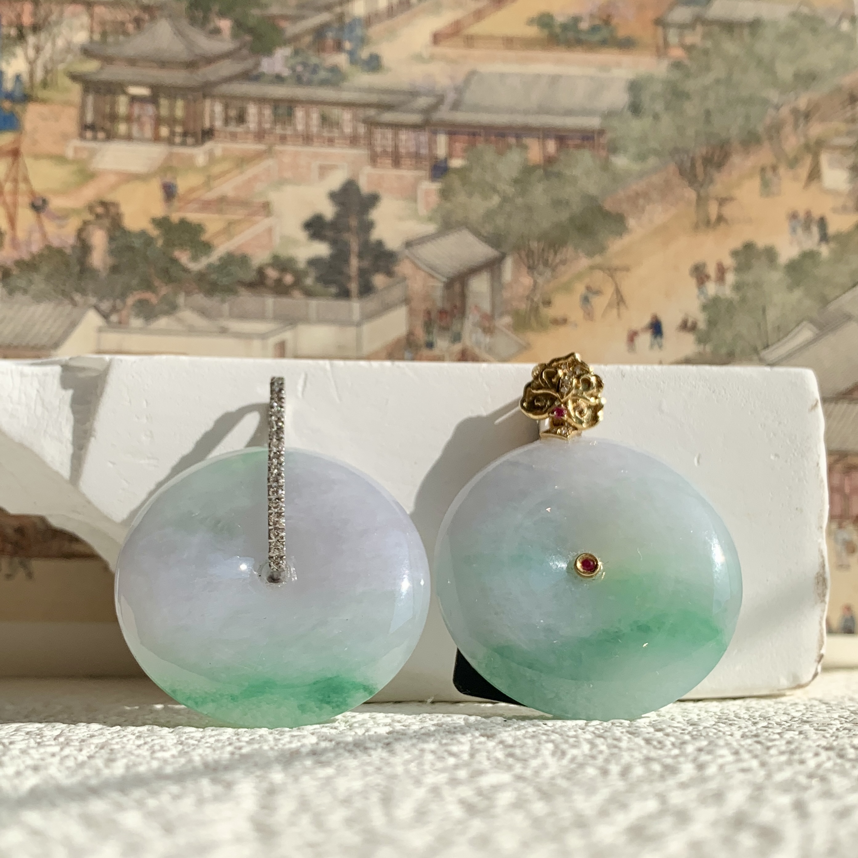 Lavender Green Jade Pendant 春带彩 (PJA00811)