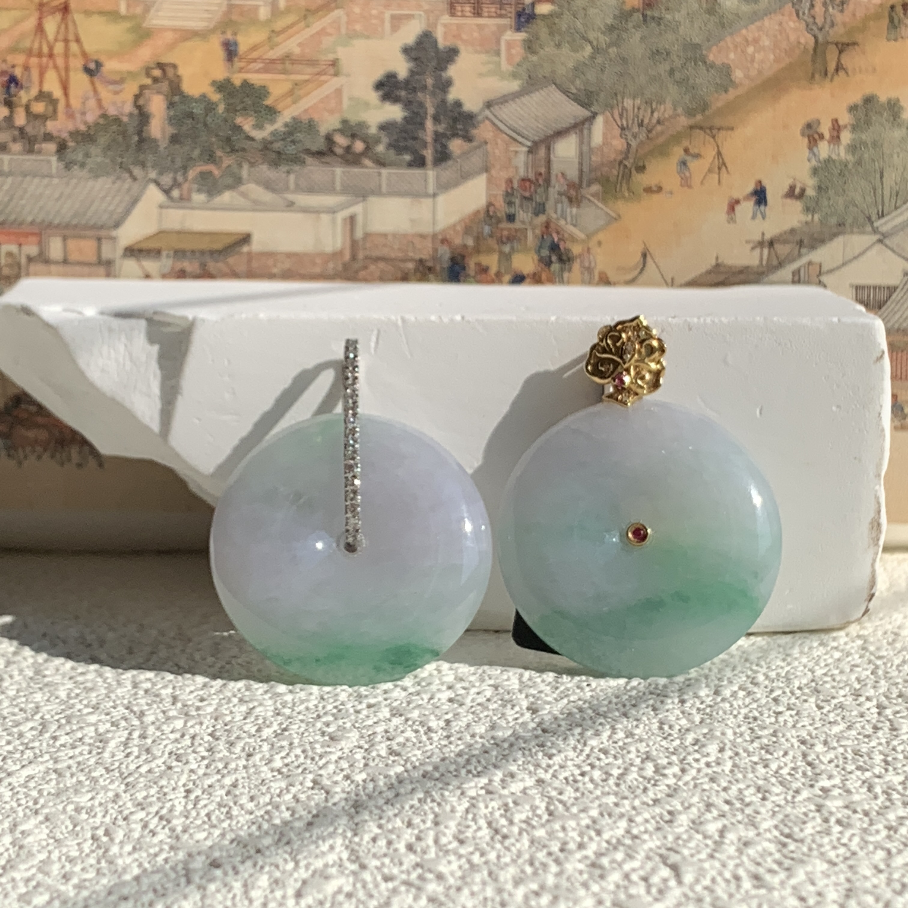 Lavender Green Jade Pendant 春带彩 (PJA00811)