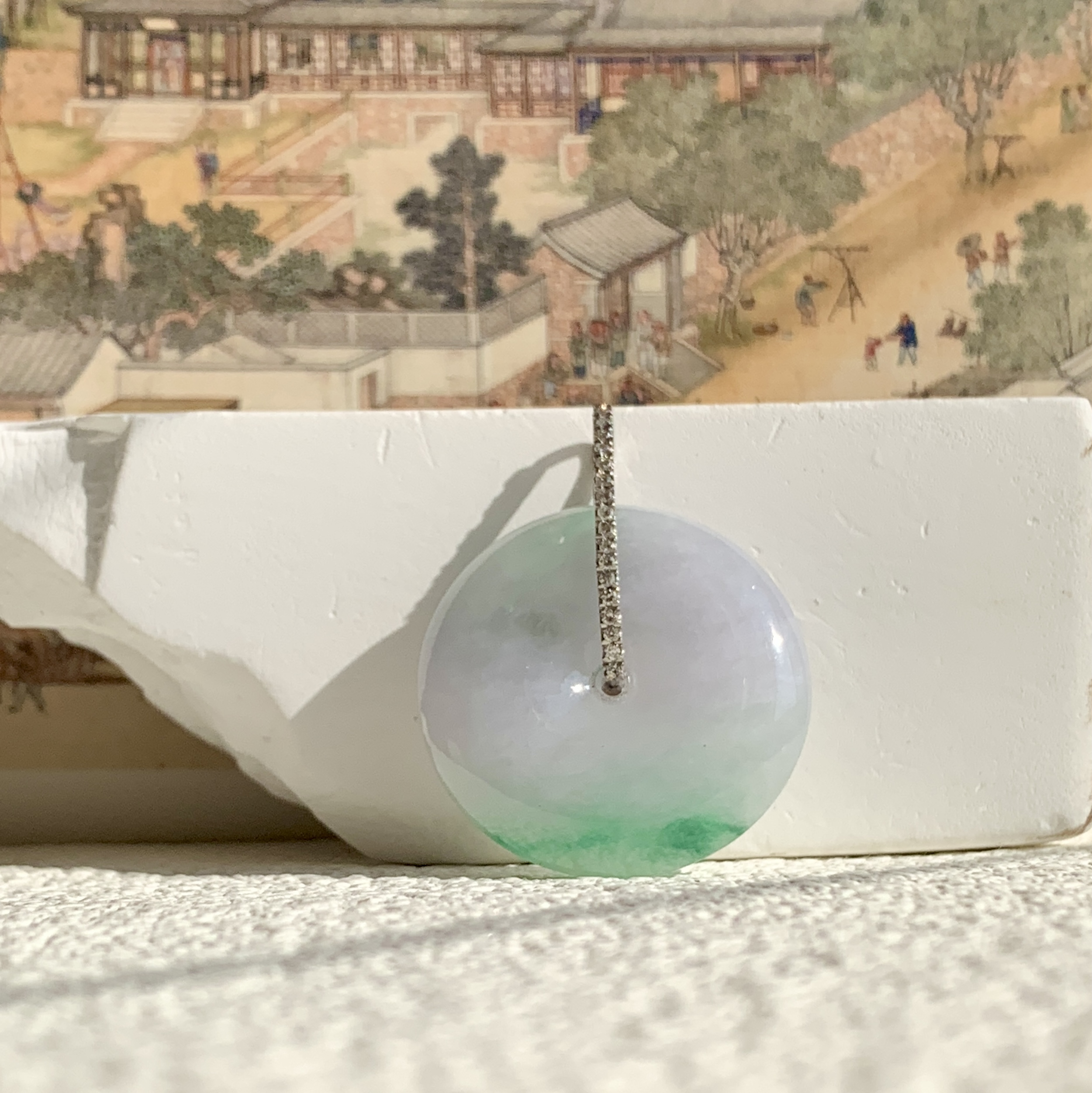 Lavender Green Jade Pendant 春带彩 (PJA00811)