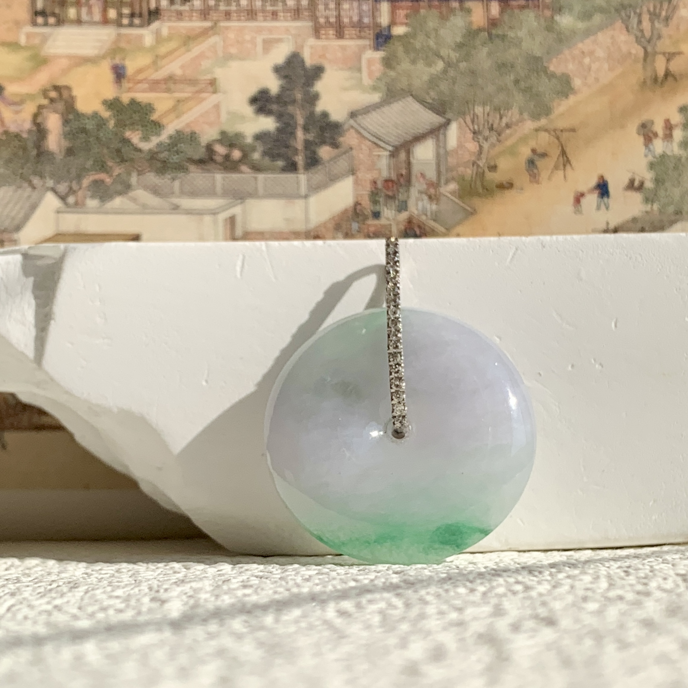 Lavender Green Jade Pendant 春带彩 (PJA00811)