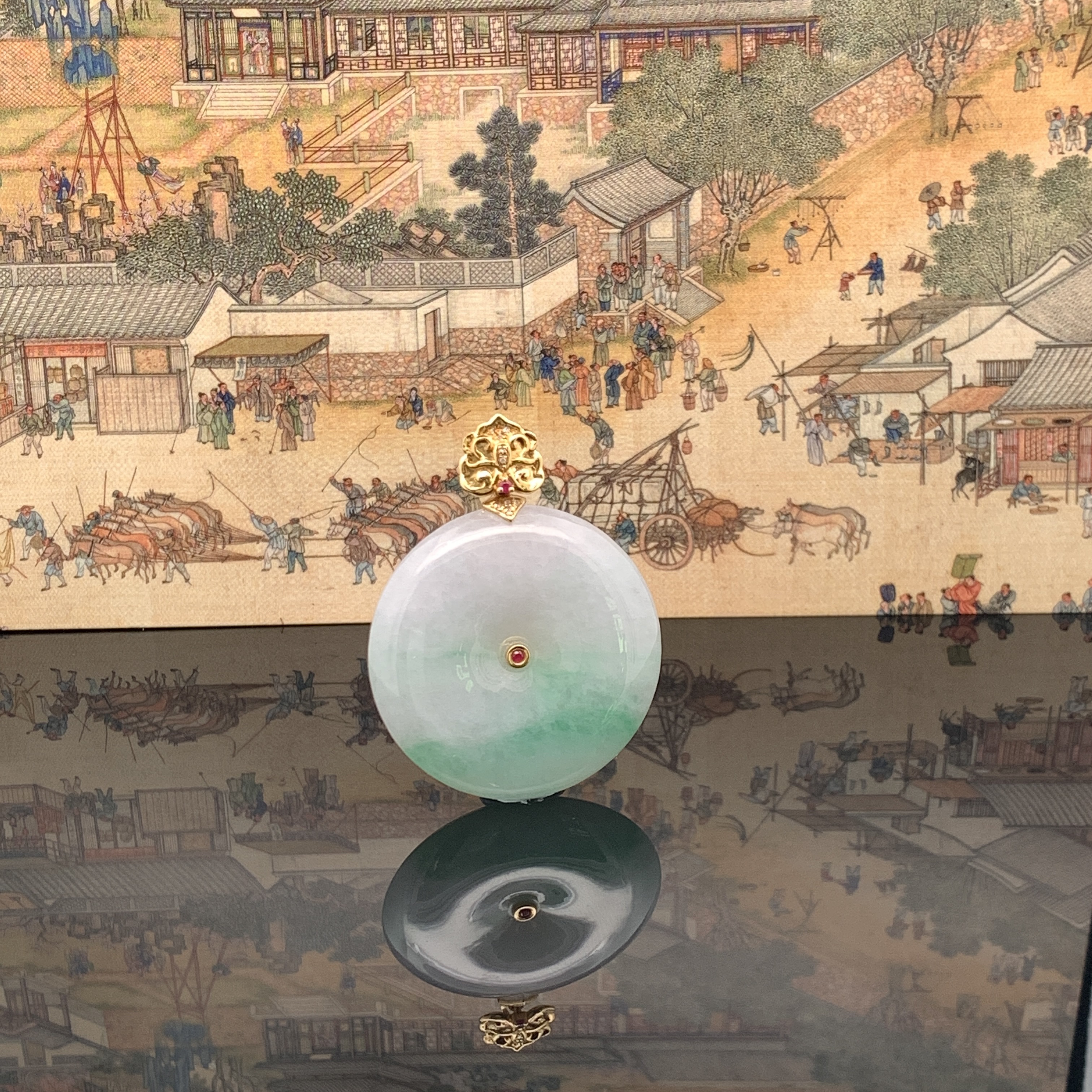 Lavender Green Jade Pendant 春带彩 (PJA00811)