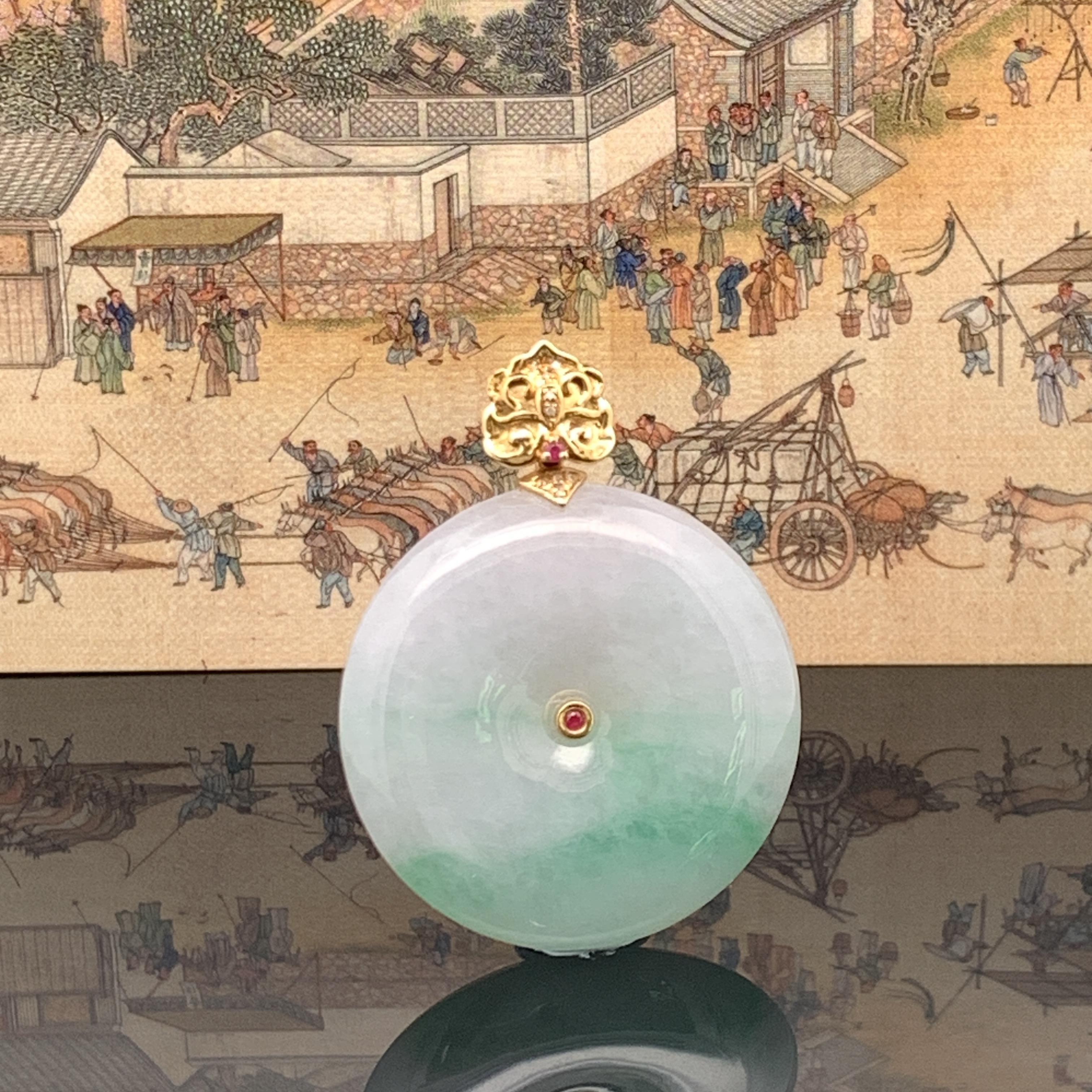 Lavender Green Jade Pendant 春带彩 (PJA00811)