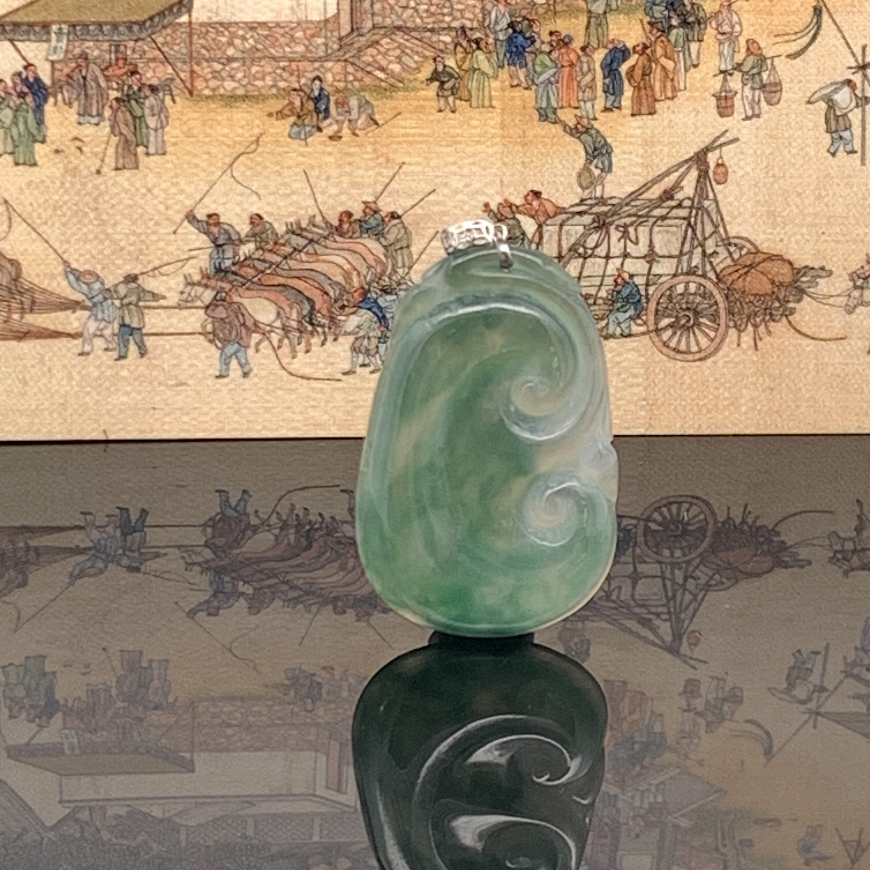 Green Jade Ruyi Pendant (PJA00275)