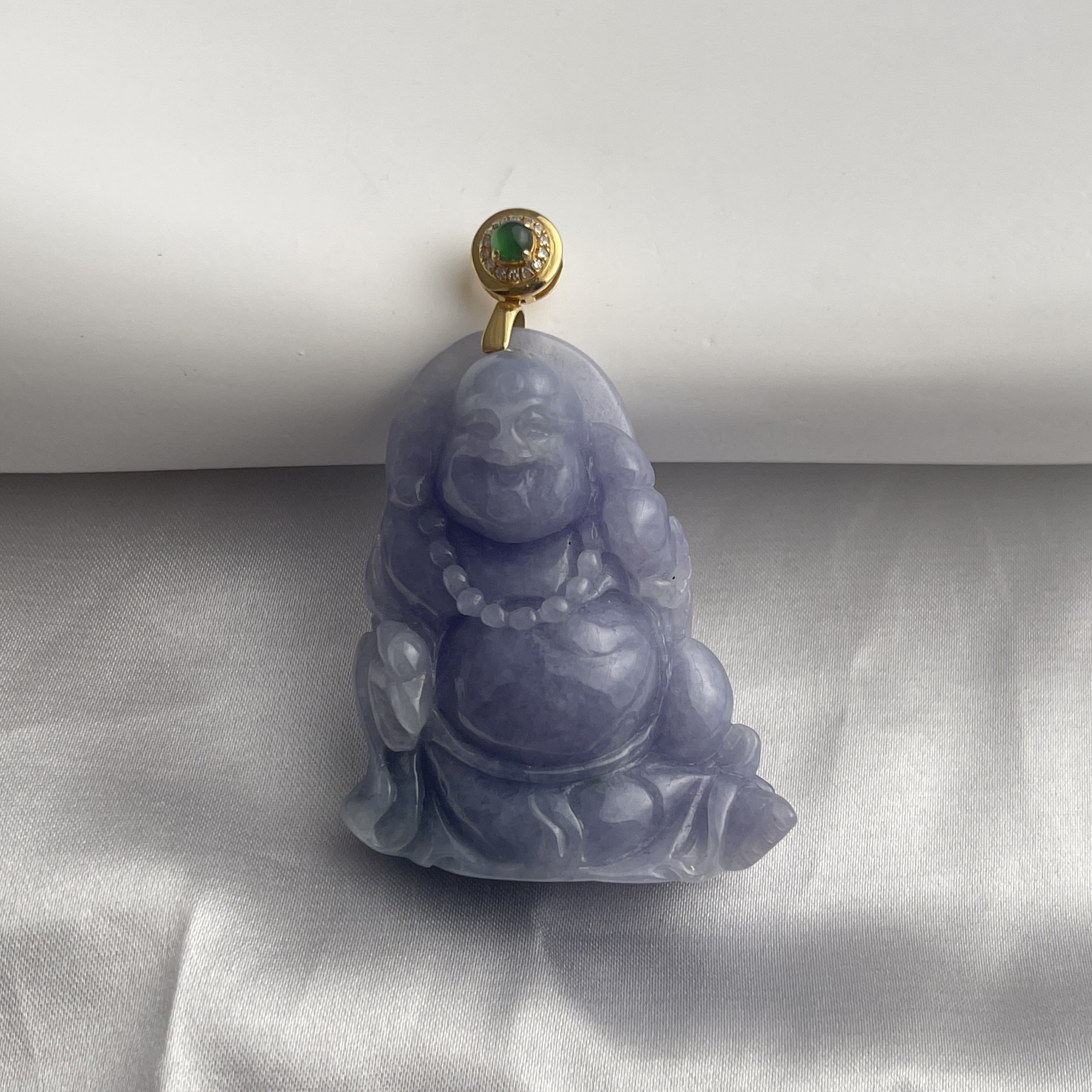 Lavender Laughing Buddha Pendant (PJA00002)