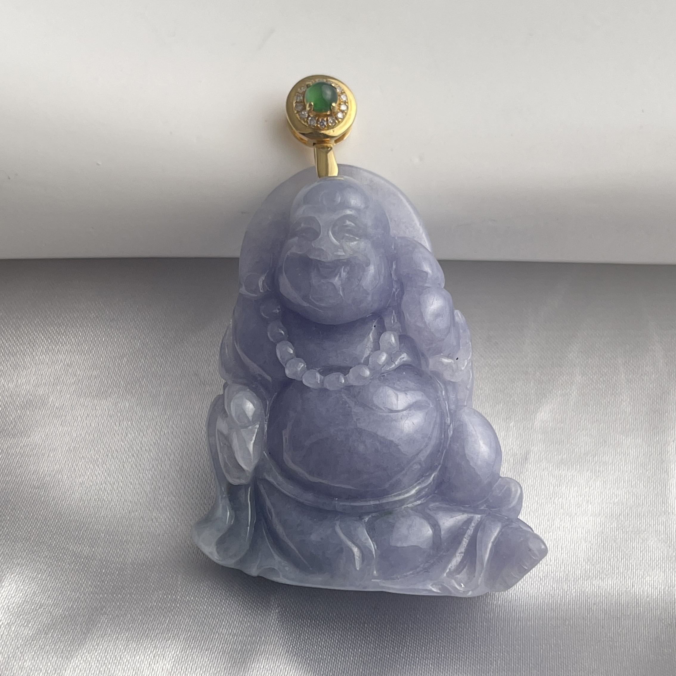 Lavender Laughing Buddha Pendant (PJA00002)