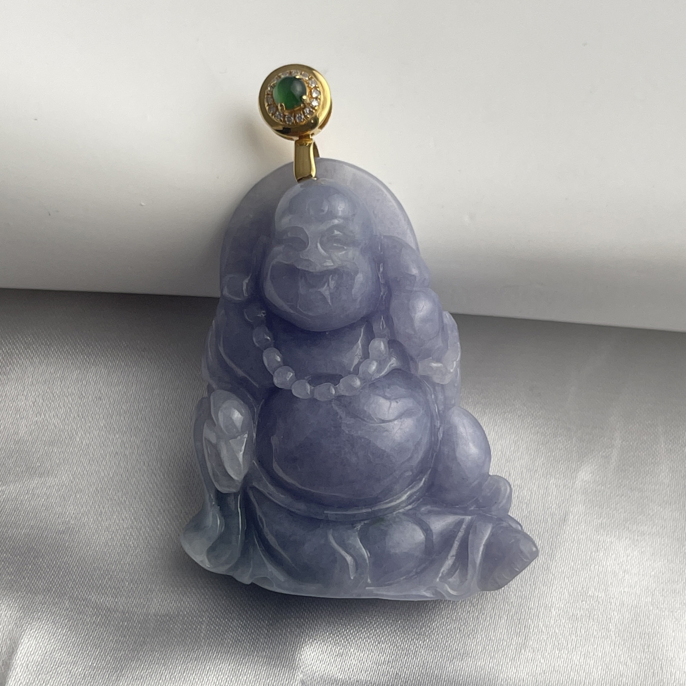 Lavender Laughing Buddha Pendant (PJA00002)