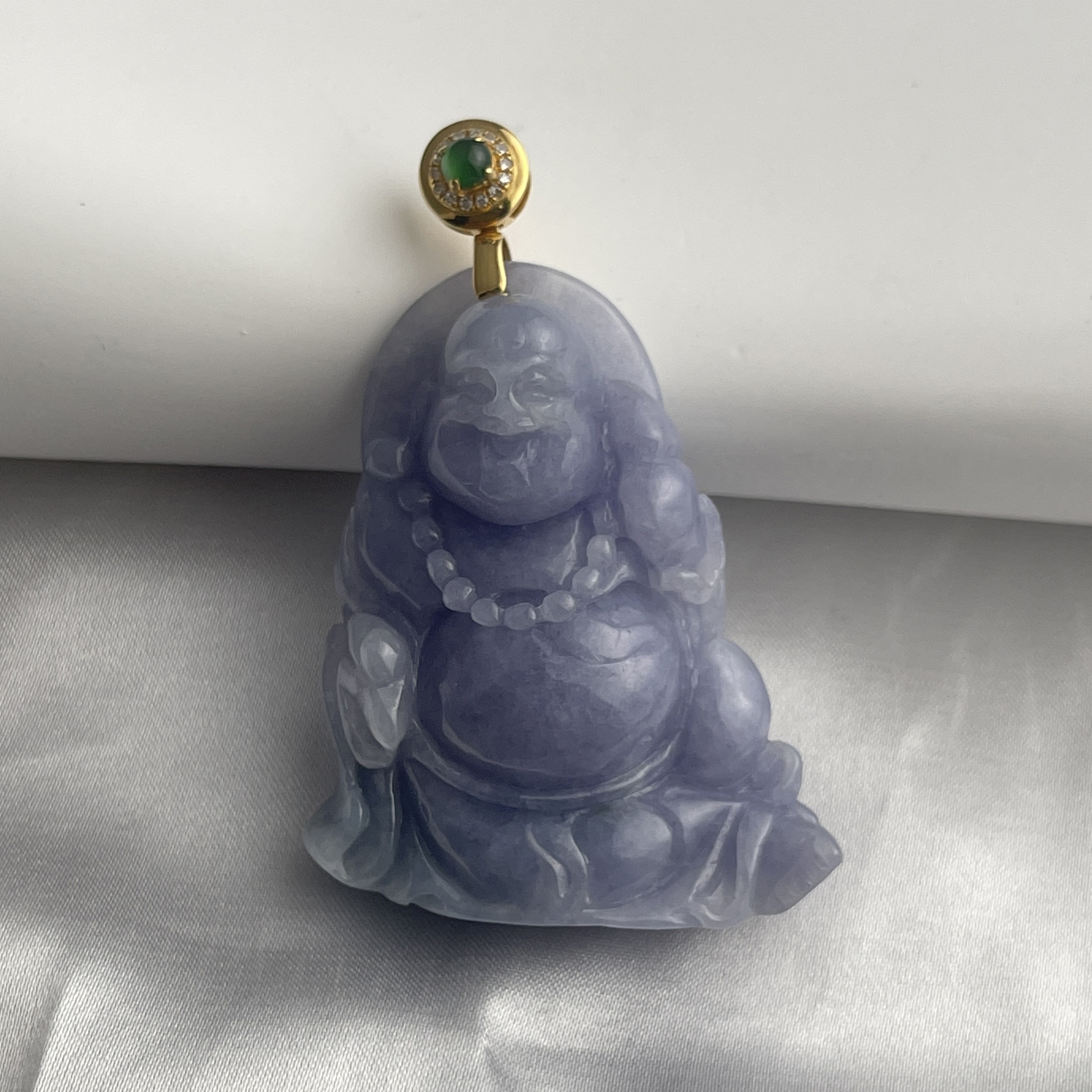 Lavender Laughing Buddha Pendant (PJA00002)