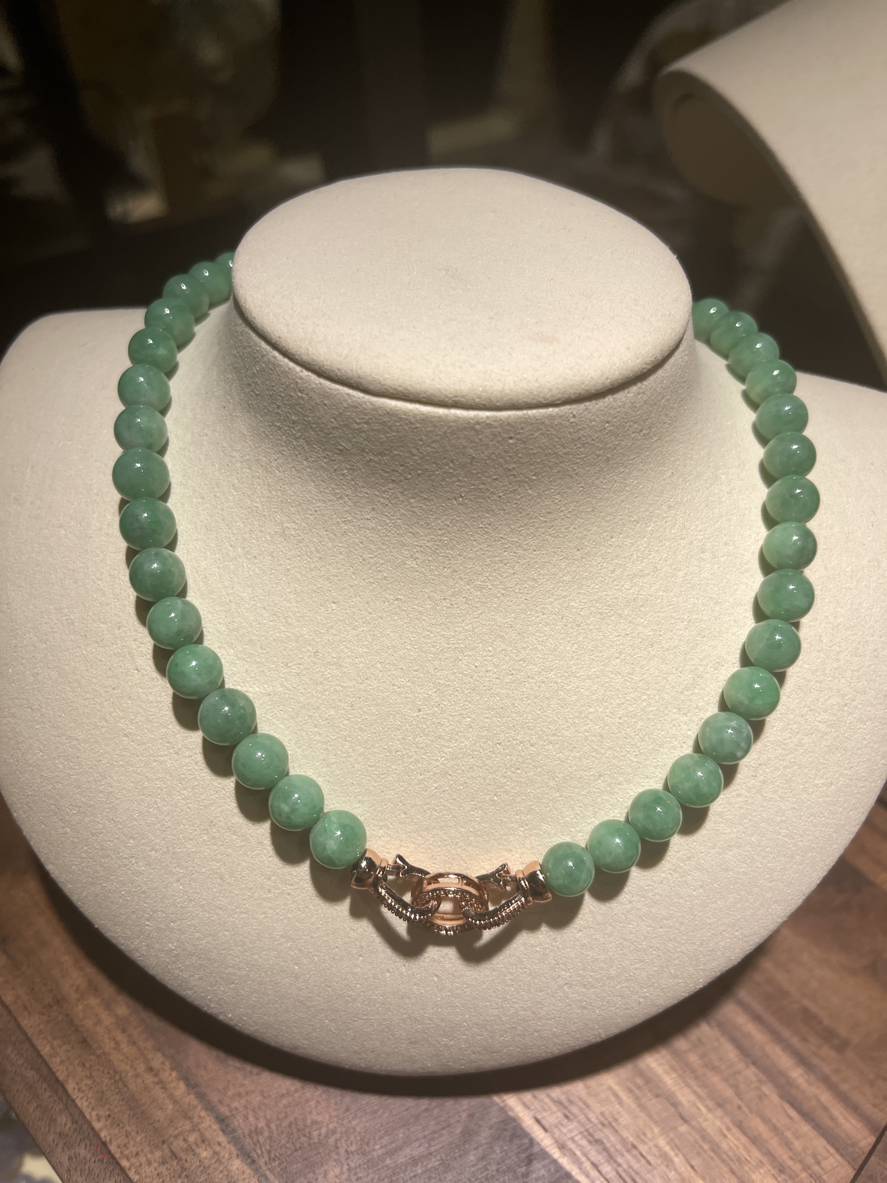 Apple Green Jadeite Beads Bracelet or Necklace (PJA00292)