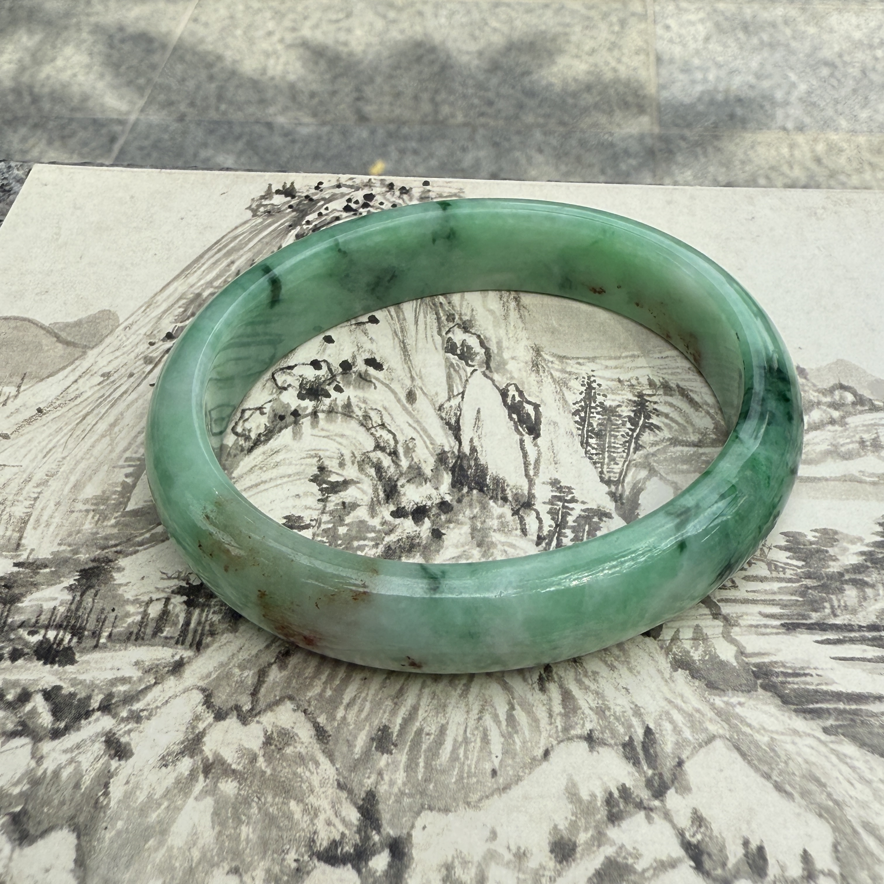 Green Jadeite Bangle (PJA00774)