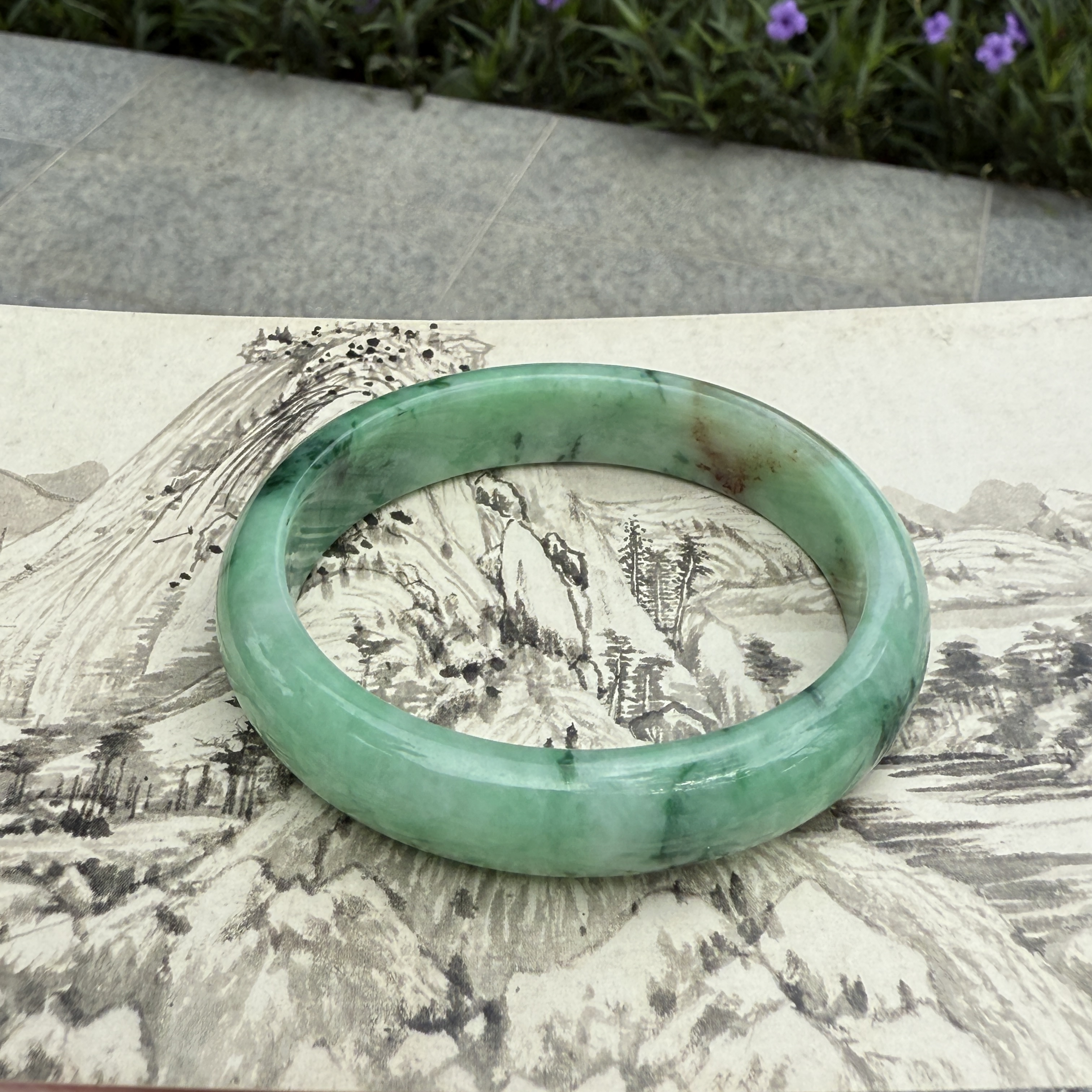 Green Jadeite Bangle (PJA00774)