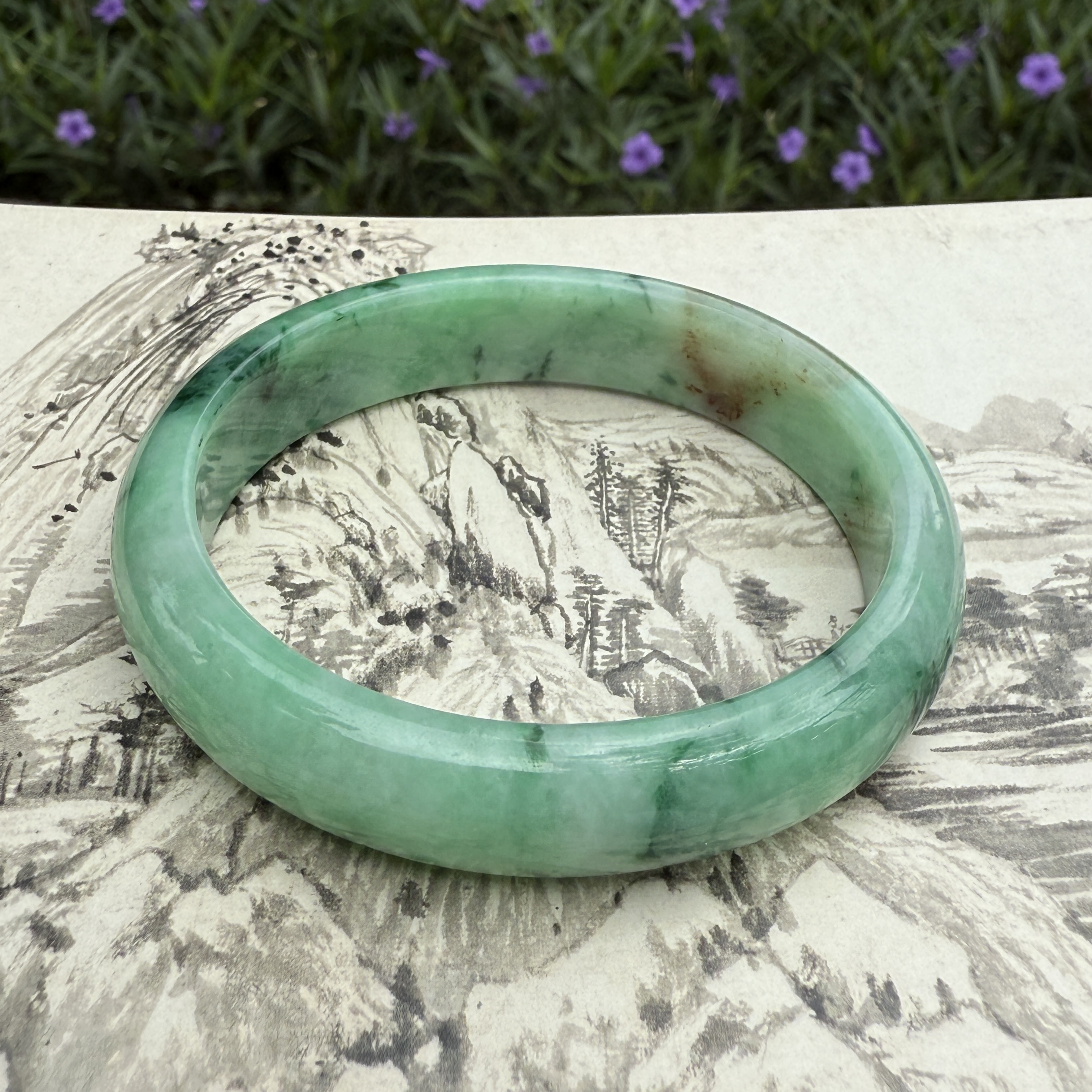 Green Jadeite Bangle (PJA00774)