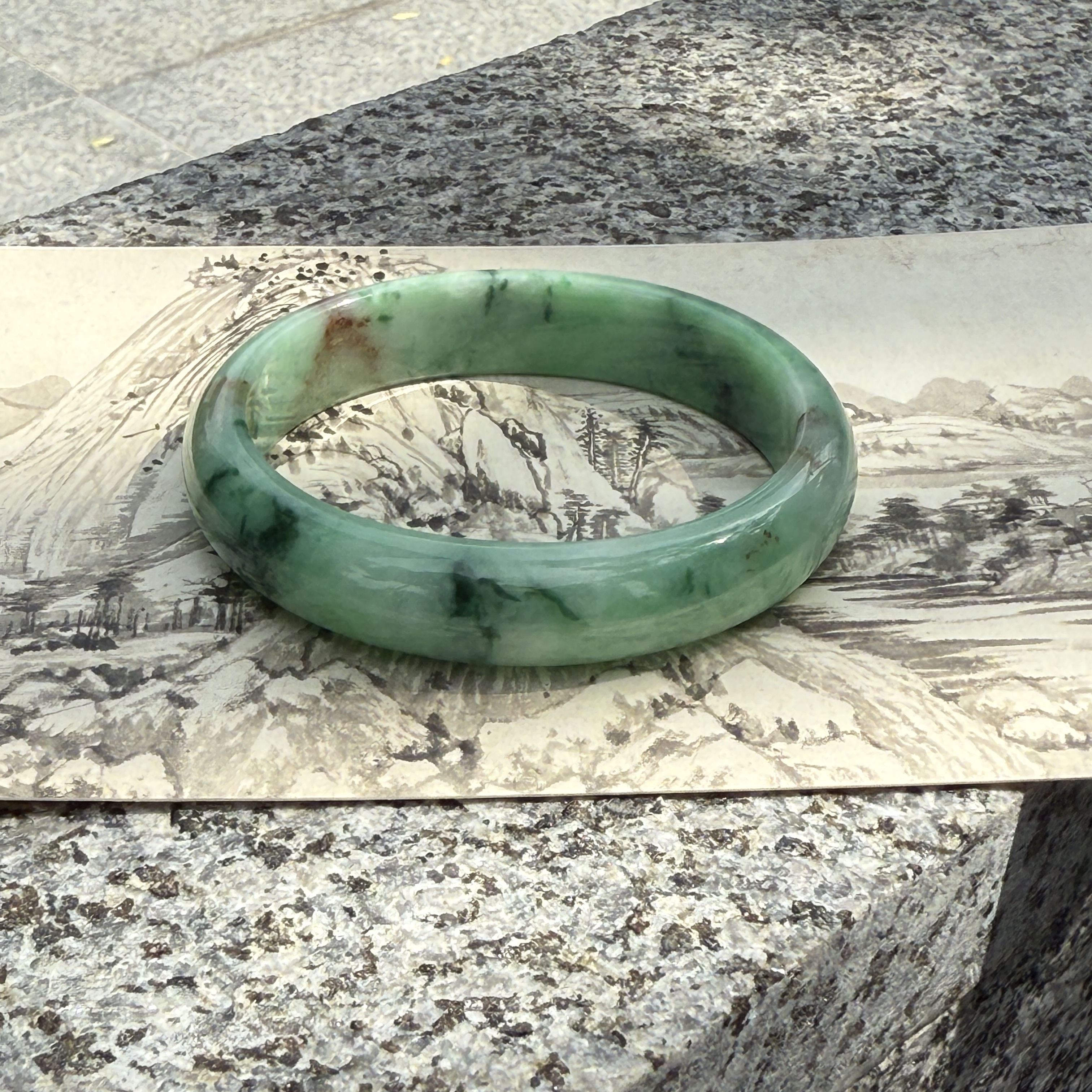 Green Jadeite Bangle (PJA00774)