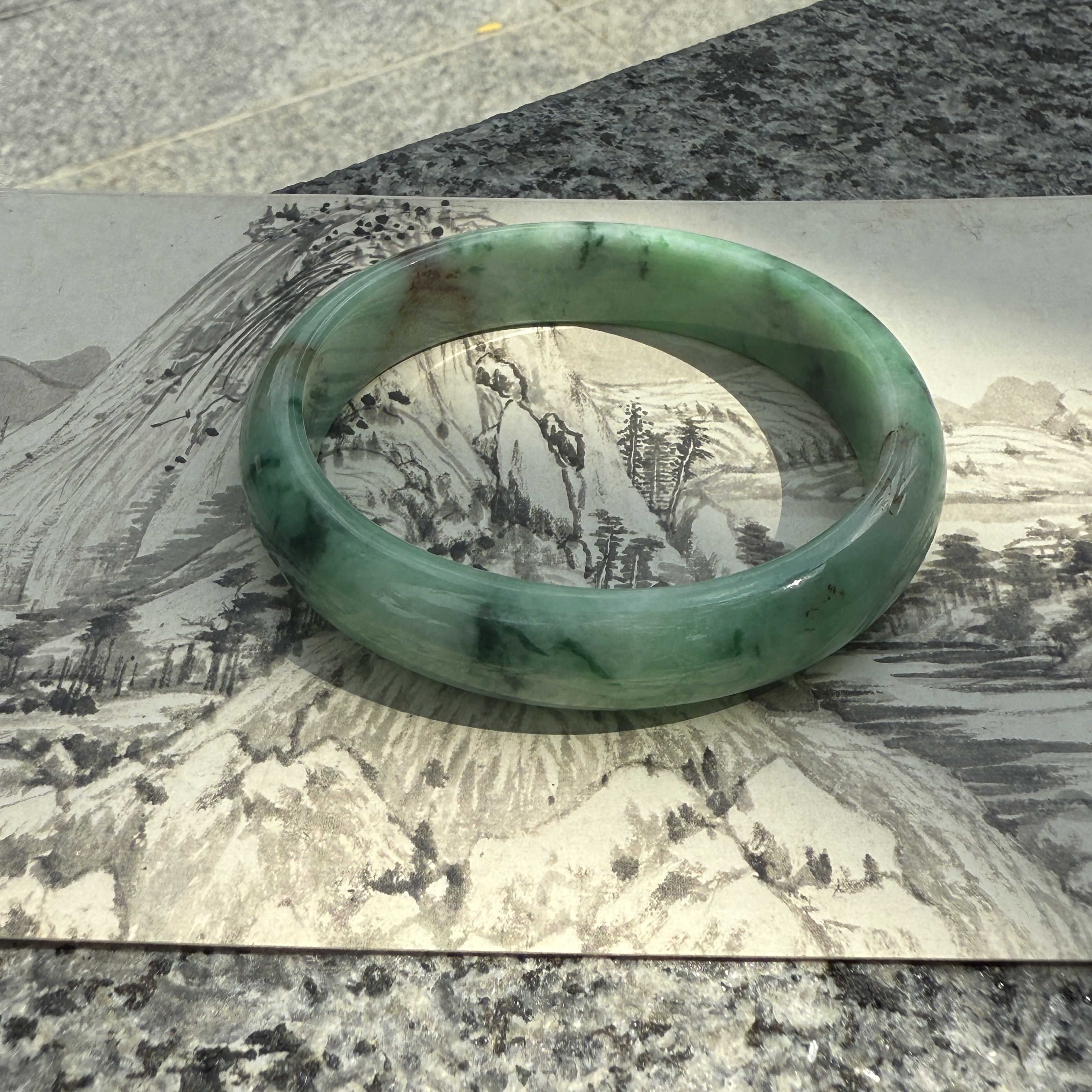 Green Jadeite Bangle (PJA00774)