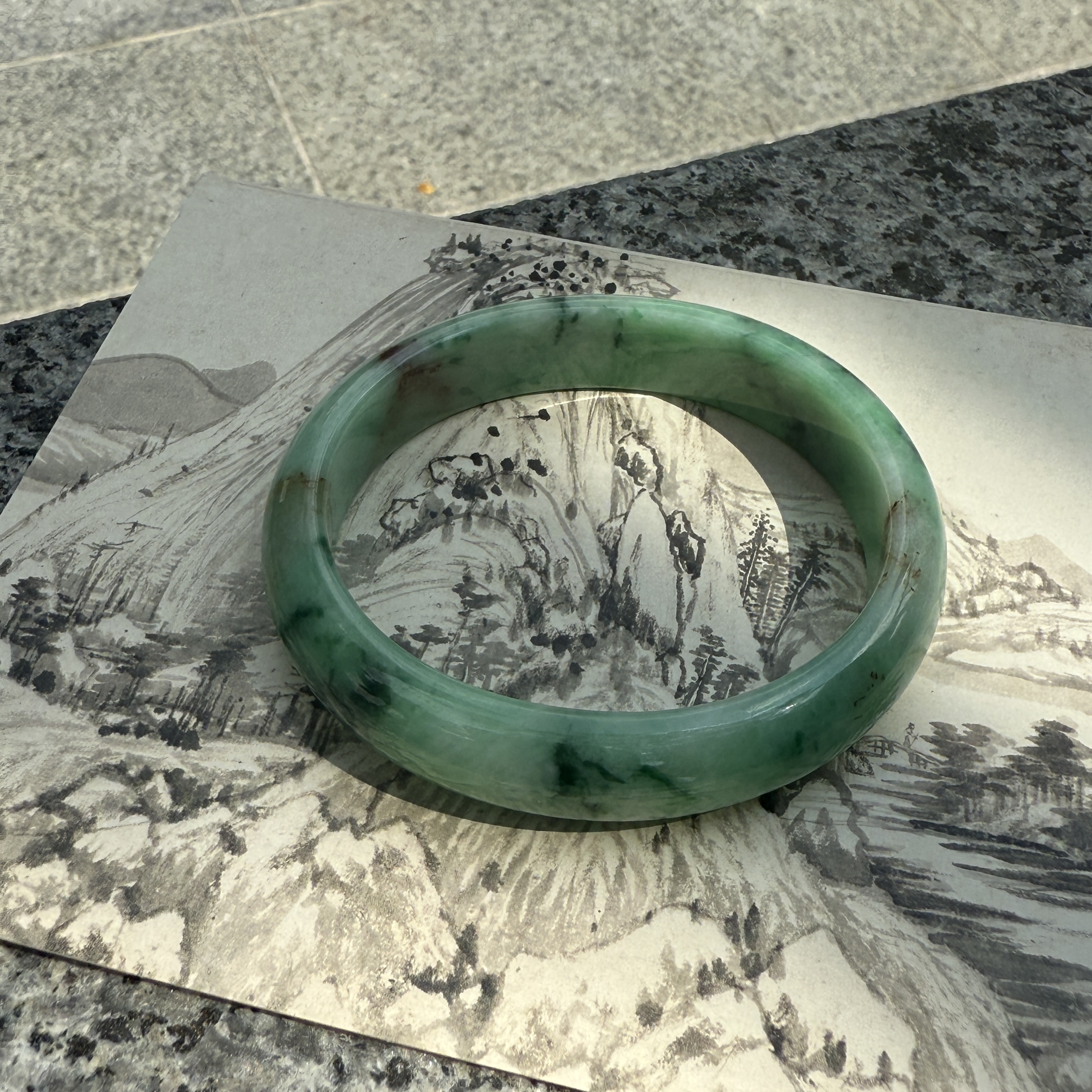 Green Jadeite Bangle (PJA00774)