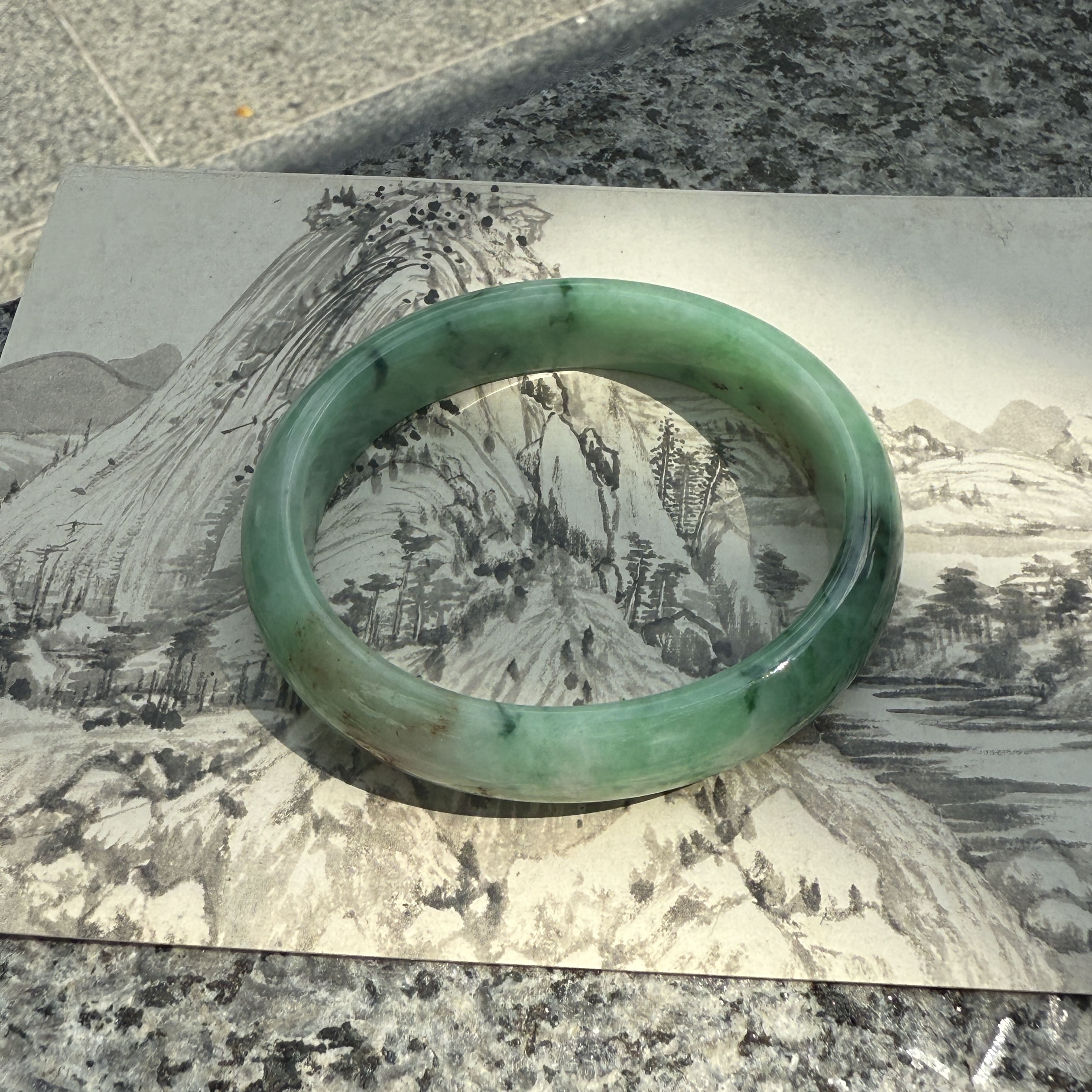 Green Jadeite Bangle (PJA00774)