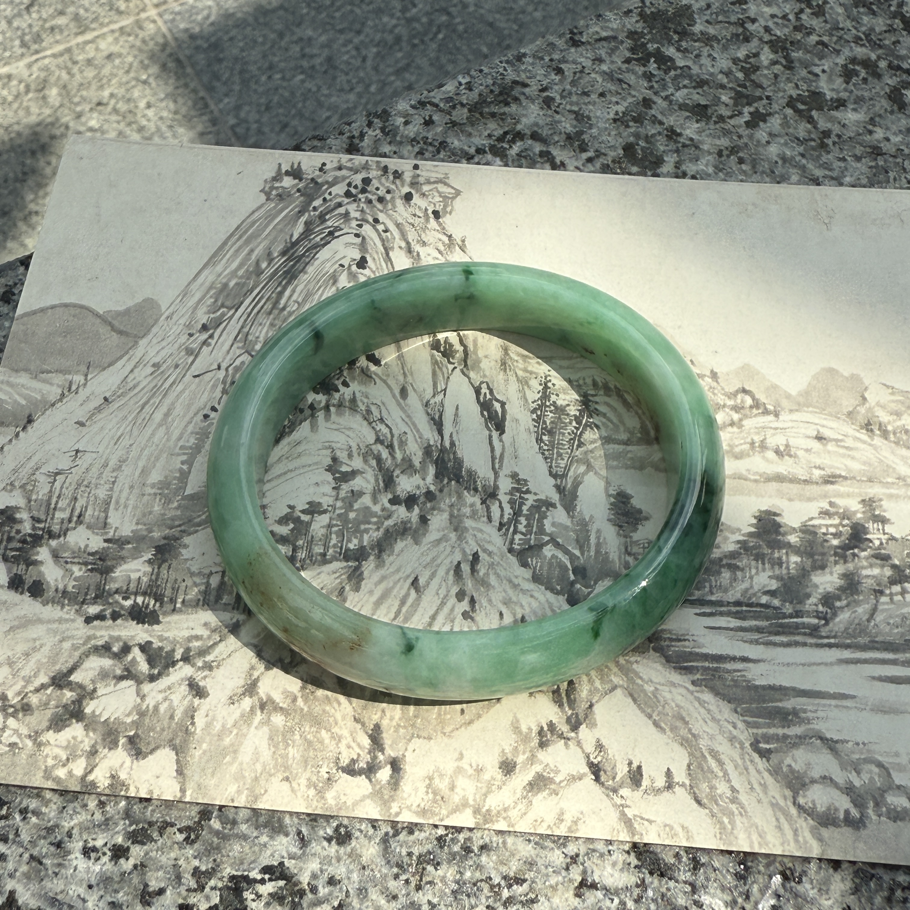 Green Jadeite Bangle (PJA00774)