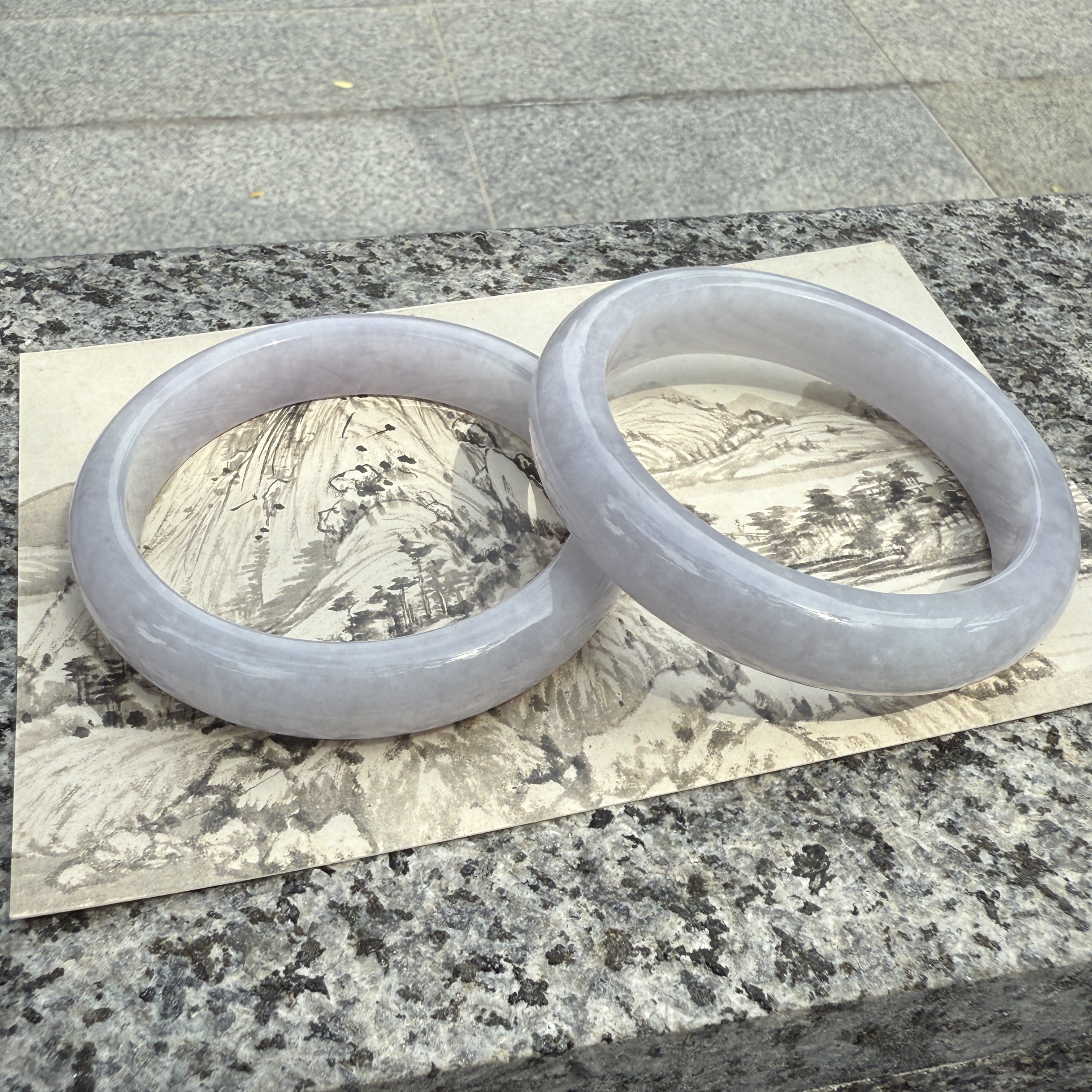 Lavender Jadeite Bangles (PJA00706)