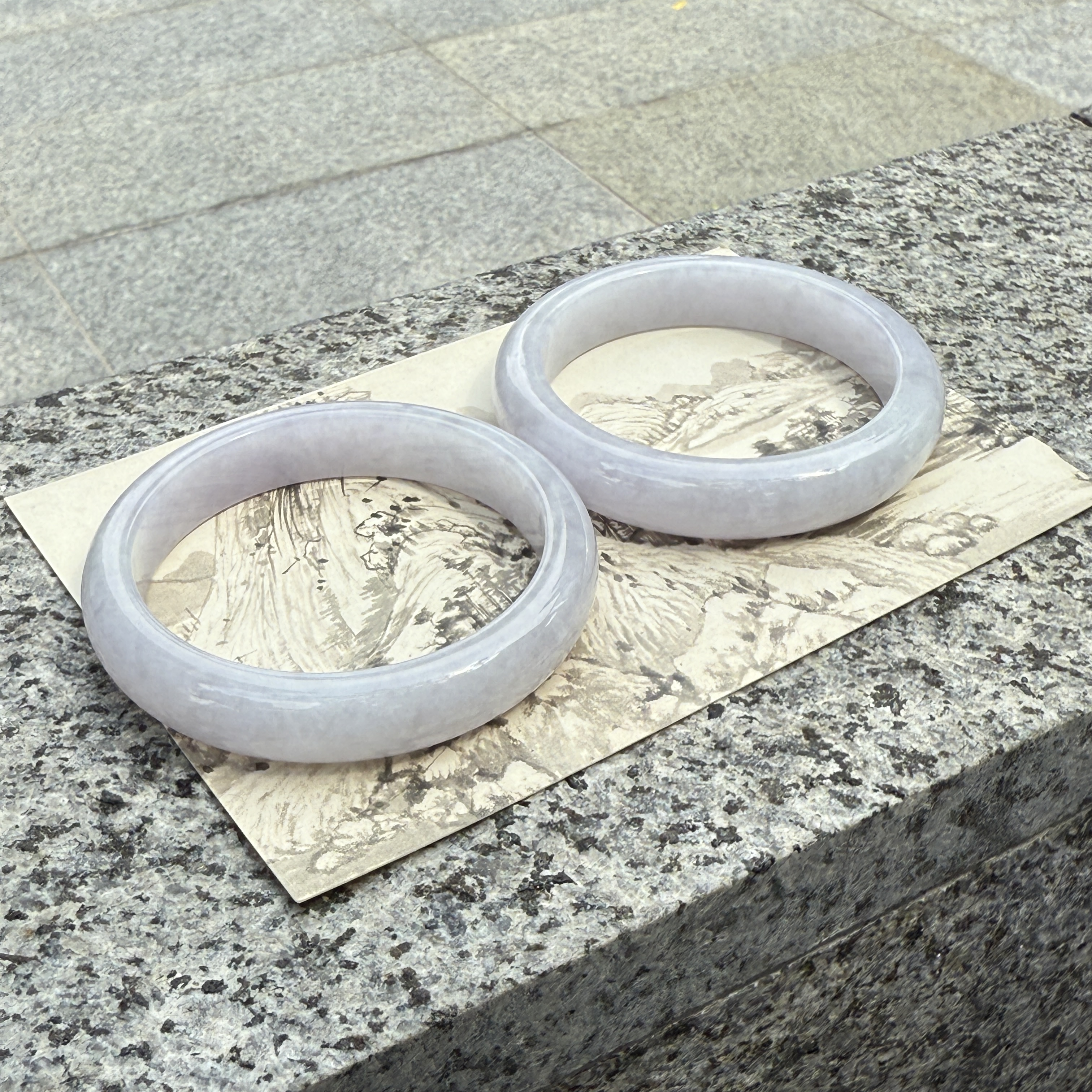 Lavender Jadeite Bangles (PJA00706)