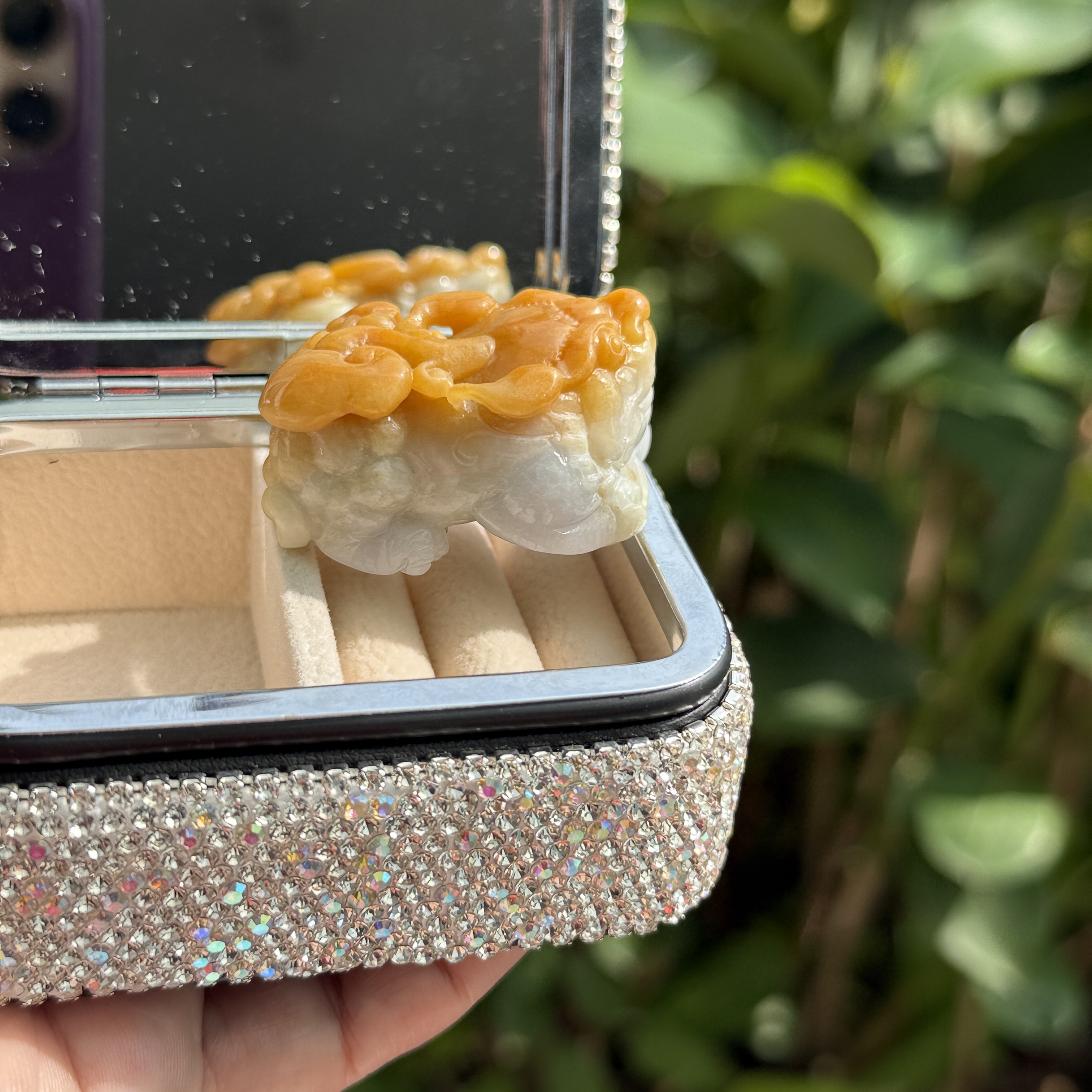 Yellow White PiXiu - Jadeite Ornament (PJA01048)