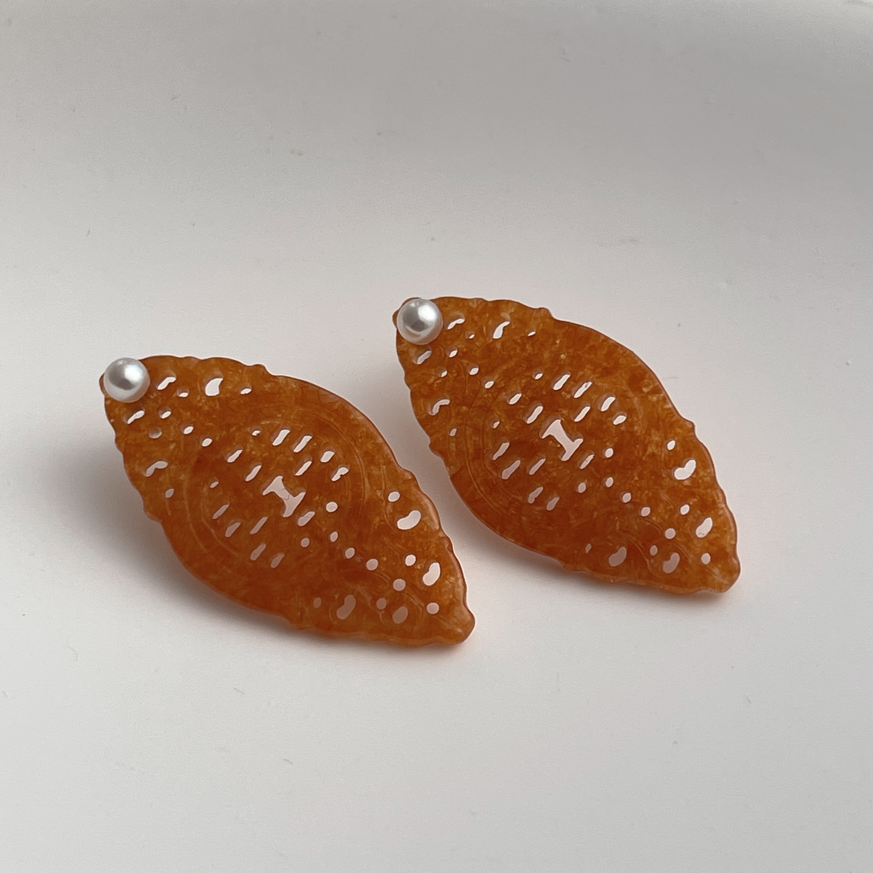 18K Double Happiness Carved Red Jade Earrings (PJA00227)