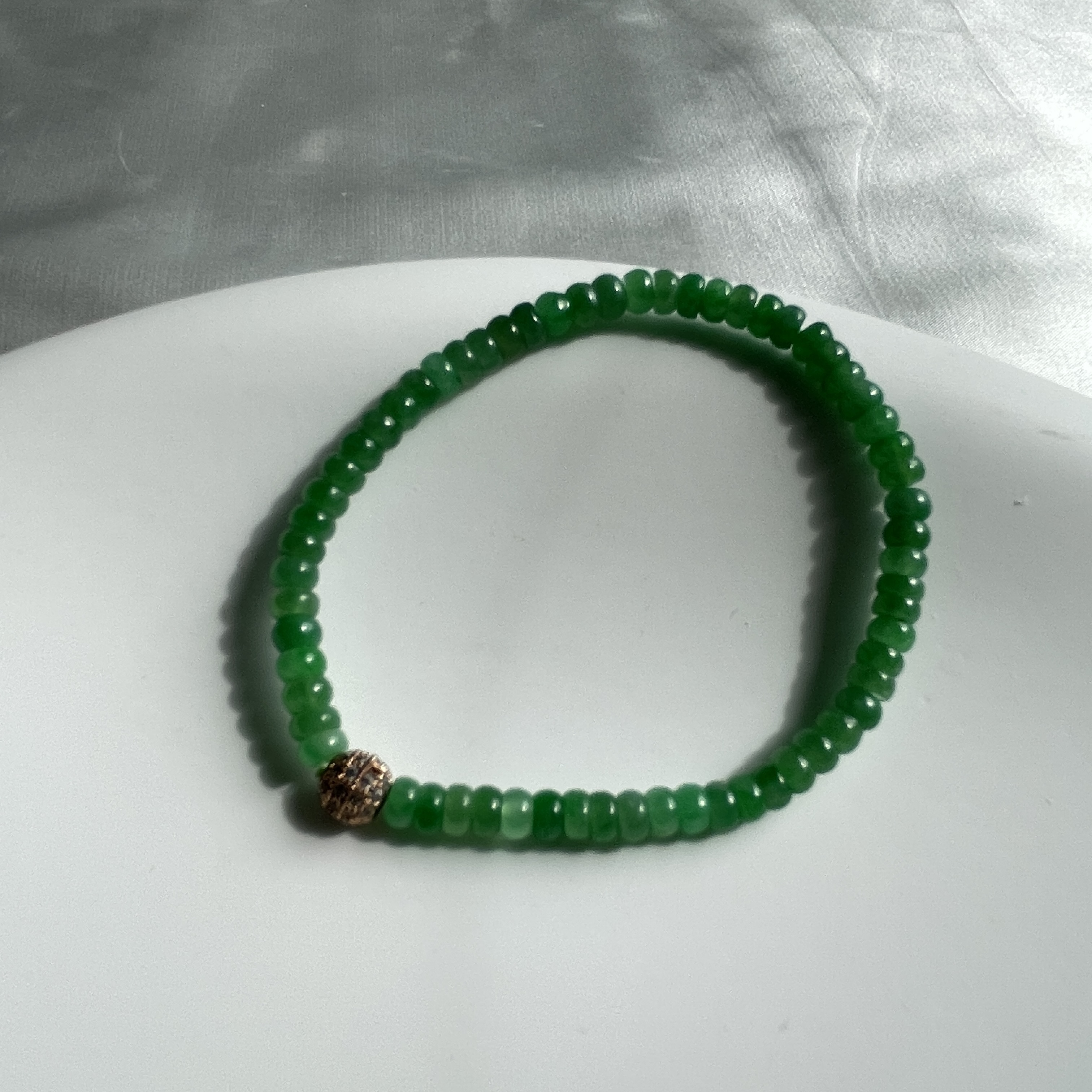 Icy Vibrant Green Mini Abacus Beads Bracelet (PJA00188)