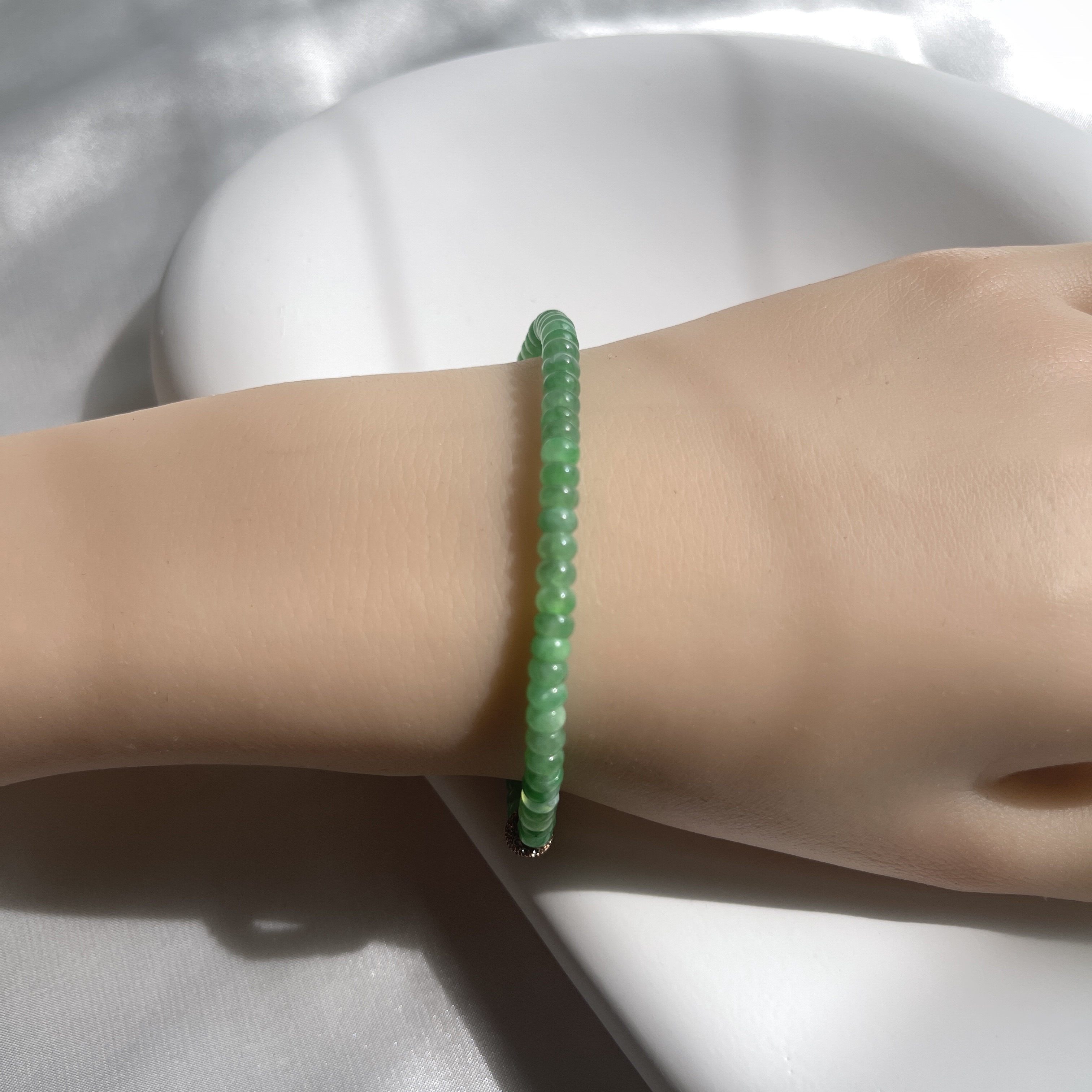 Icy Vibrant Green Mini Abacus Beads Bracelet (PJA00188)