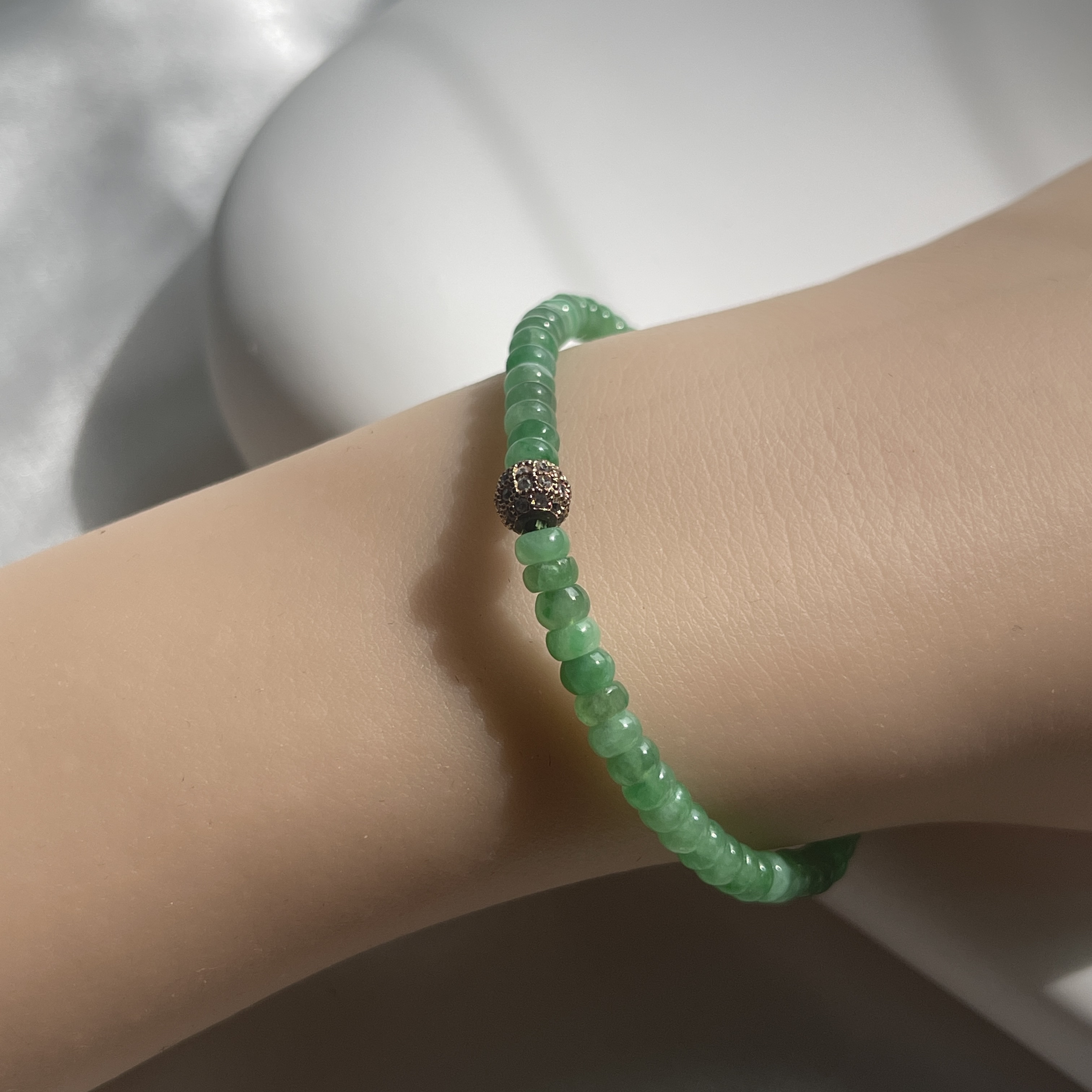 Icy Vibrant Green Mini Abacus Beads Bracelet (PJA00188)