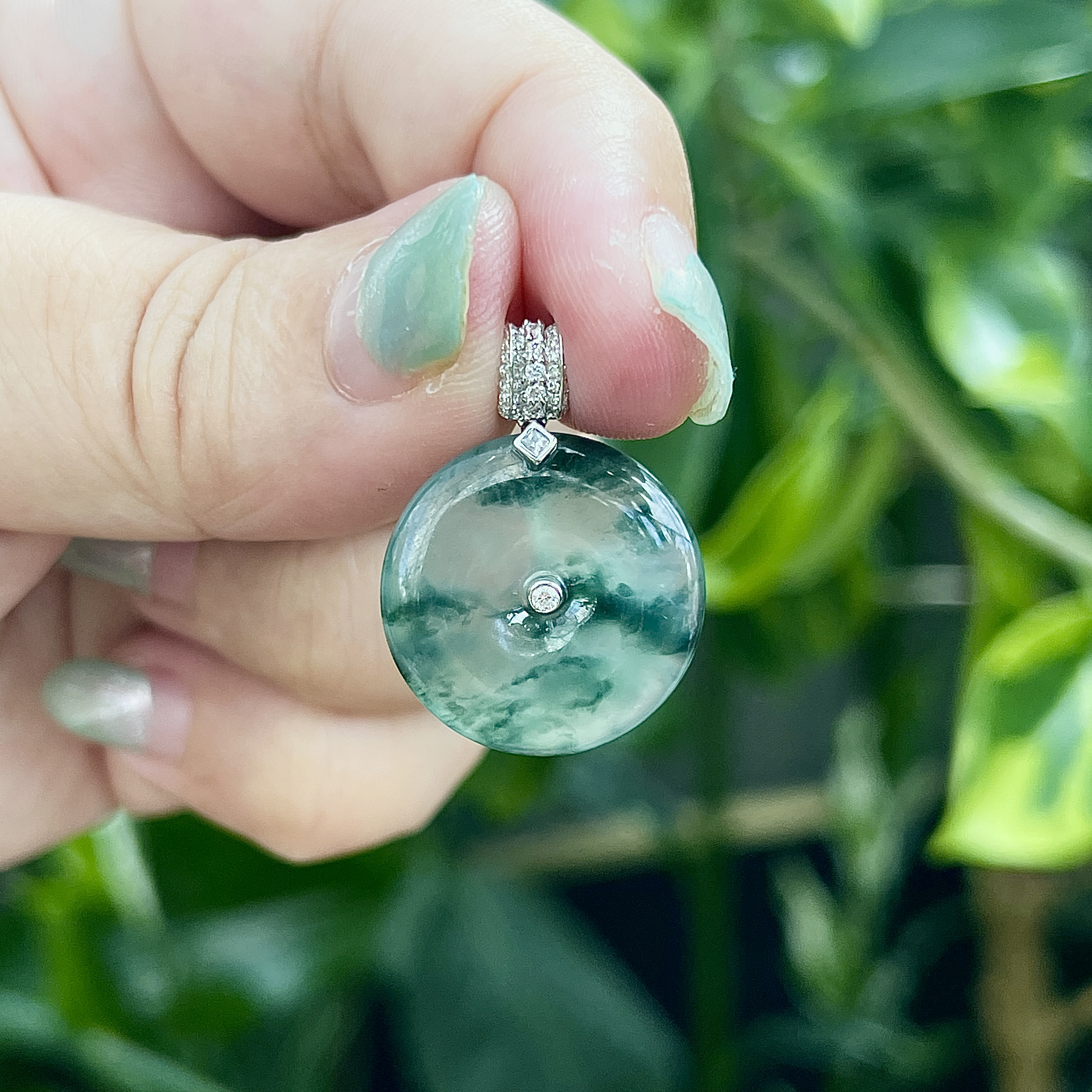 Jadeite Safety Coin Pendant (PJA00601)