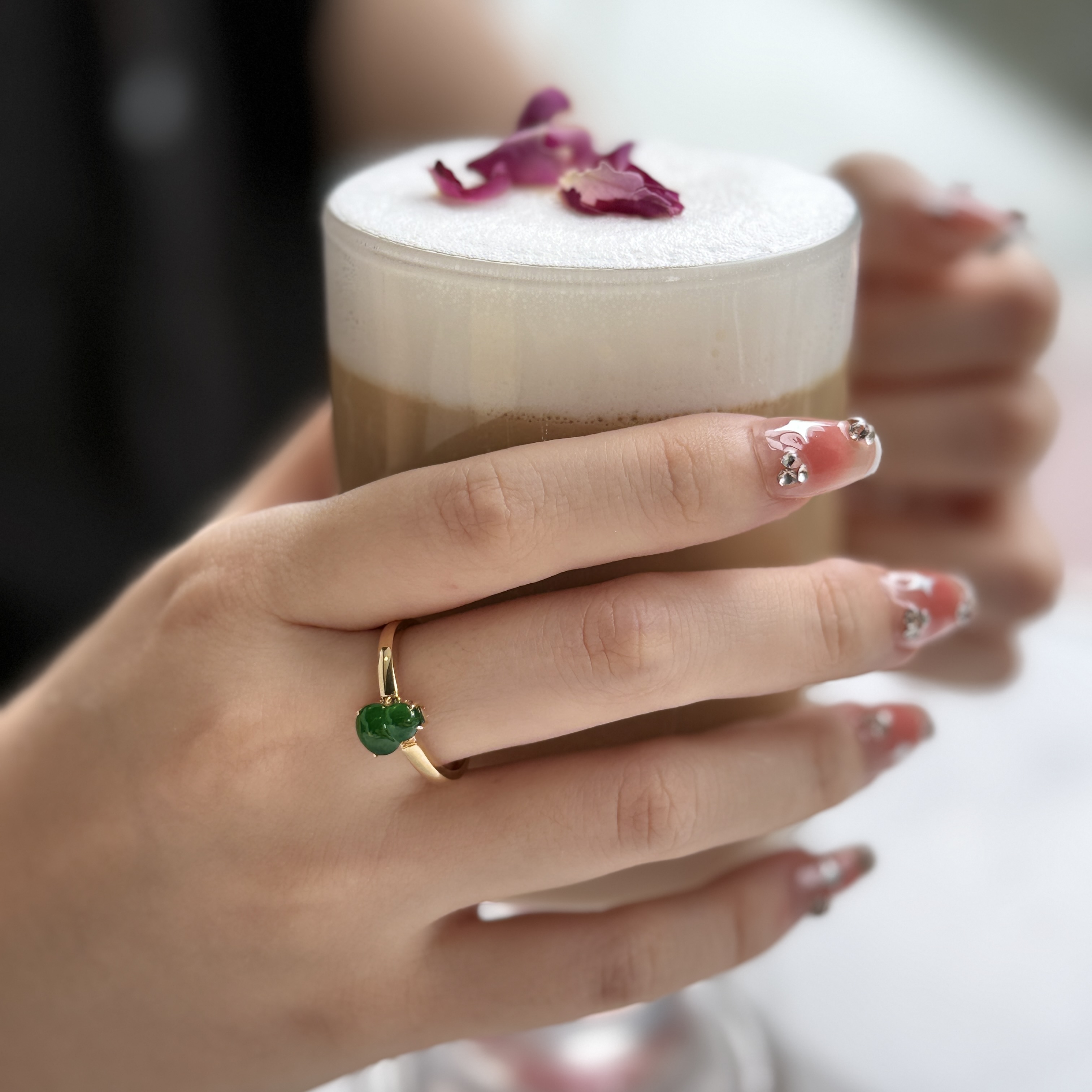 Green Hulu Jade Ring (PJA00696A)