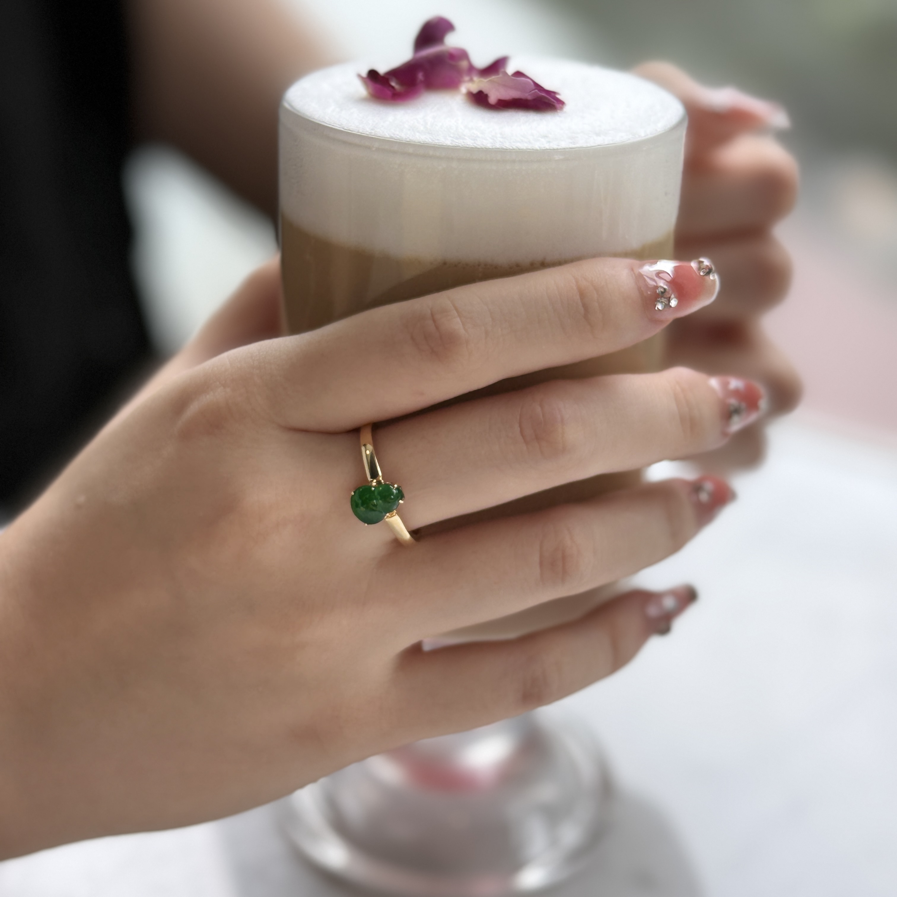 Green Hulu Jade Ring (PJA00696A)