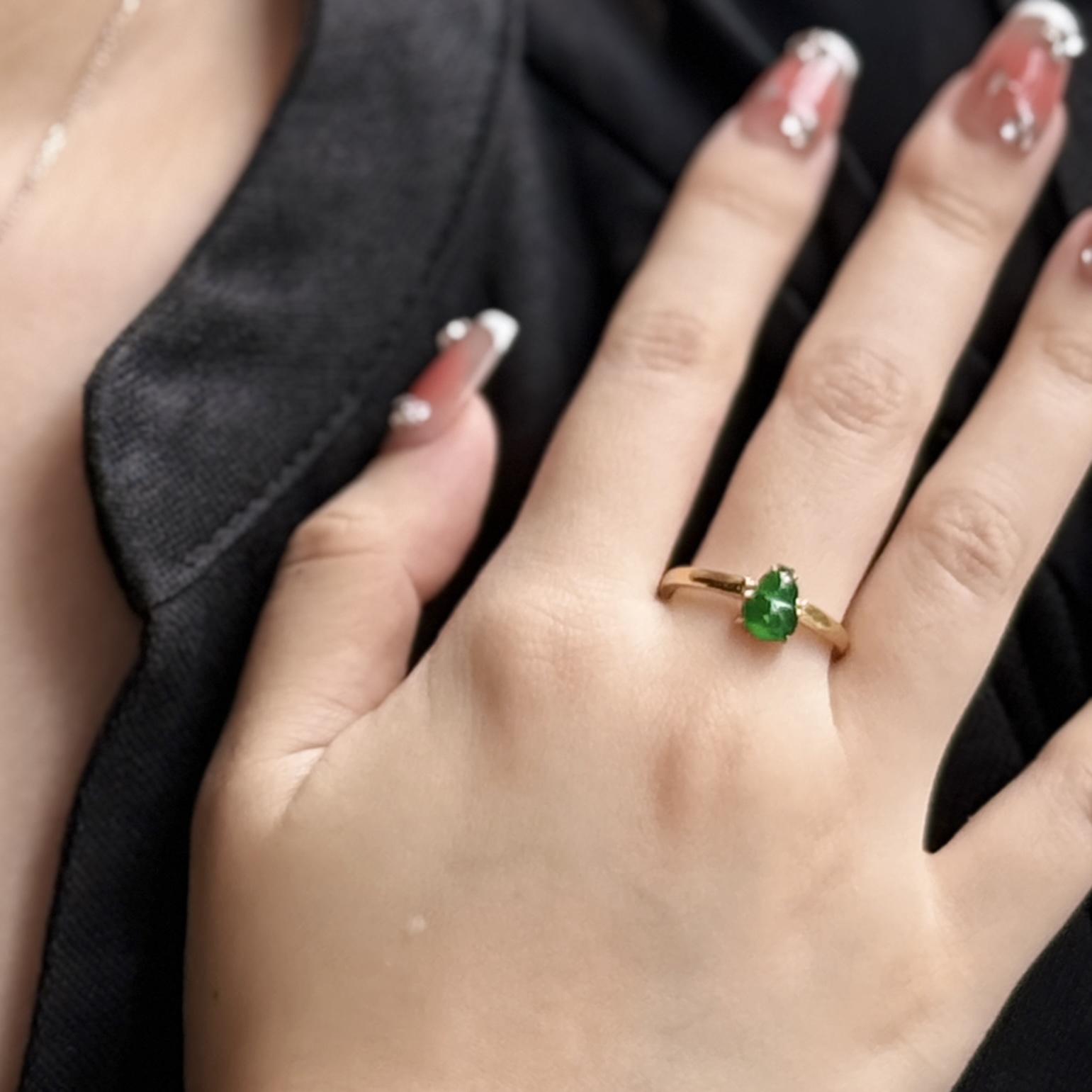 Green Hulu Jade Ring (PJA00696A)