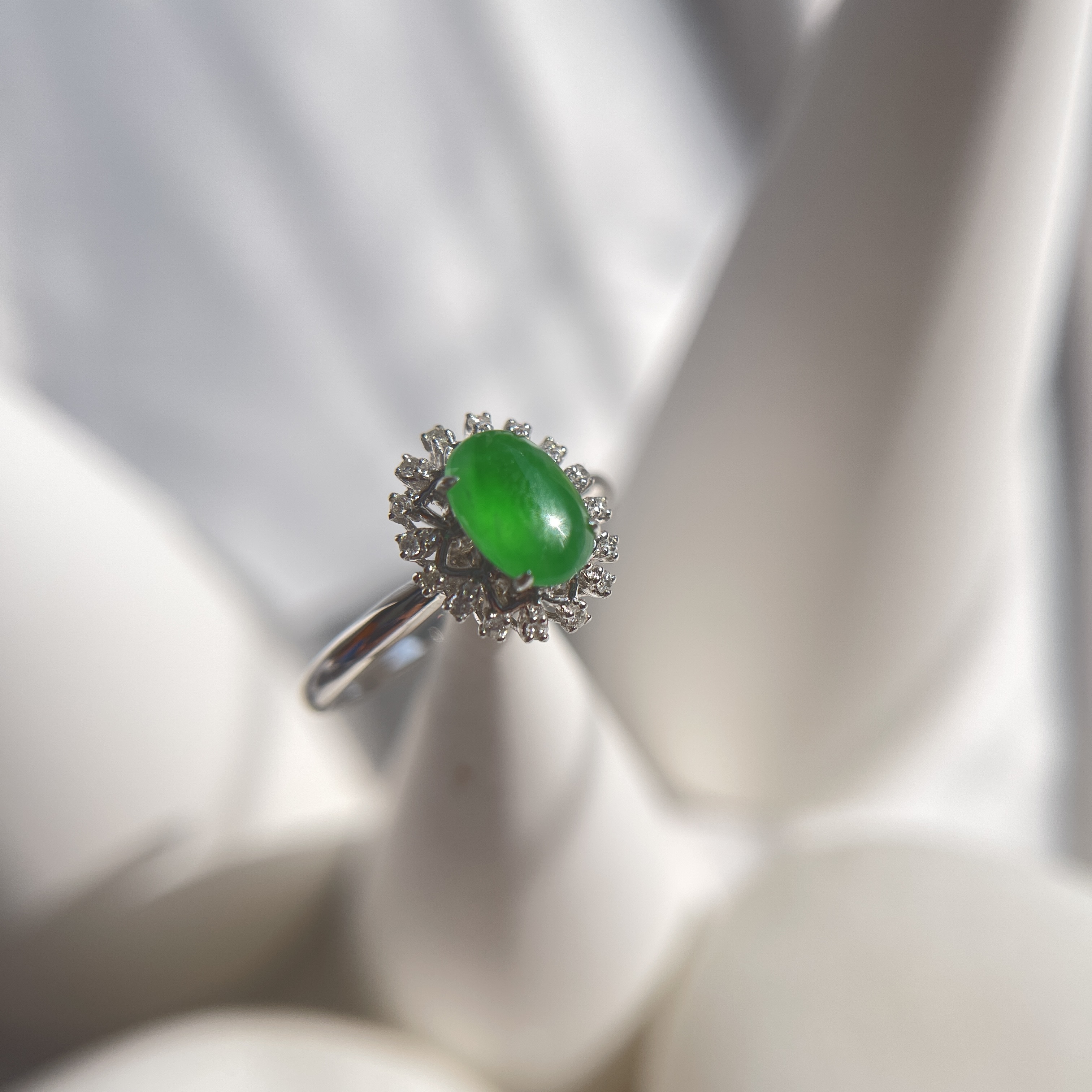 Vivid Green Jadeite Ring (PJA00276)